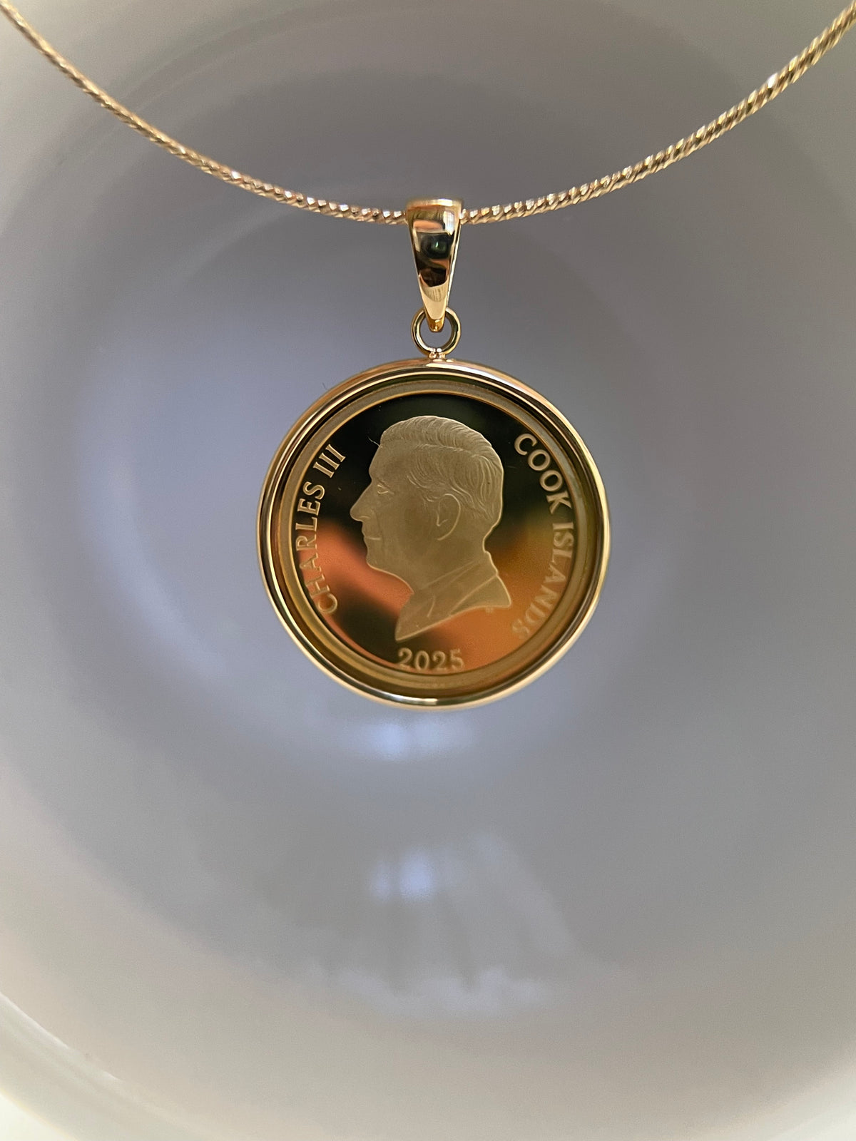 ⭐️24K Gold Unicorn Coin Pendant with 18K Gold Frame – Two Sizes