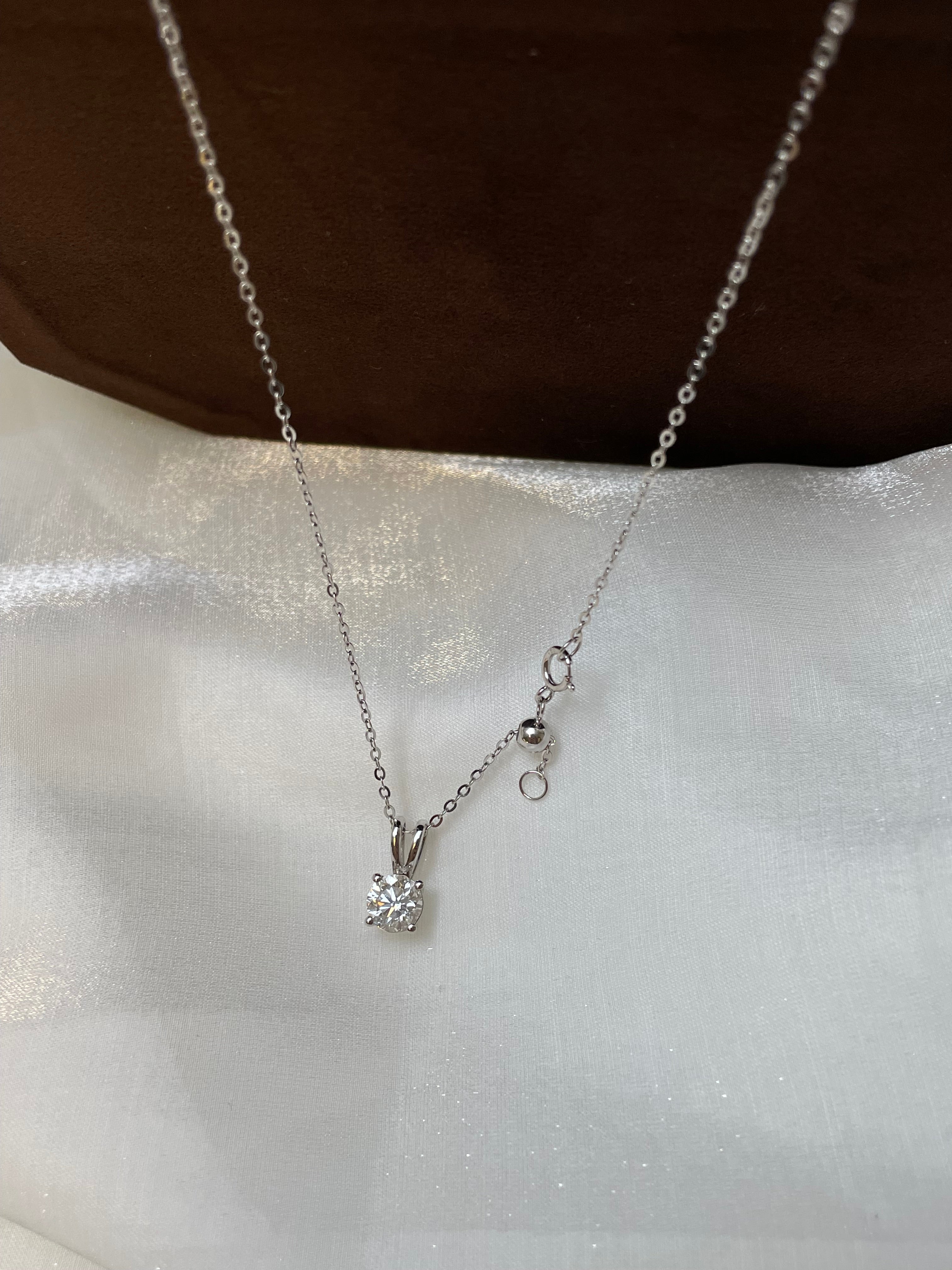 1.063 CTRound Lab Grown Diamond Necklace In 18K White Gold