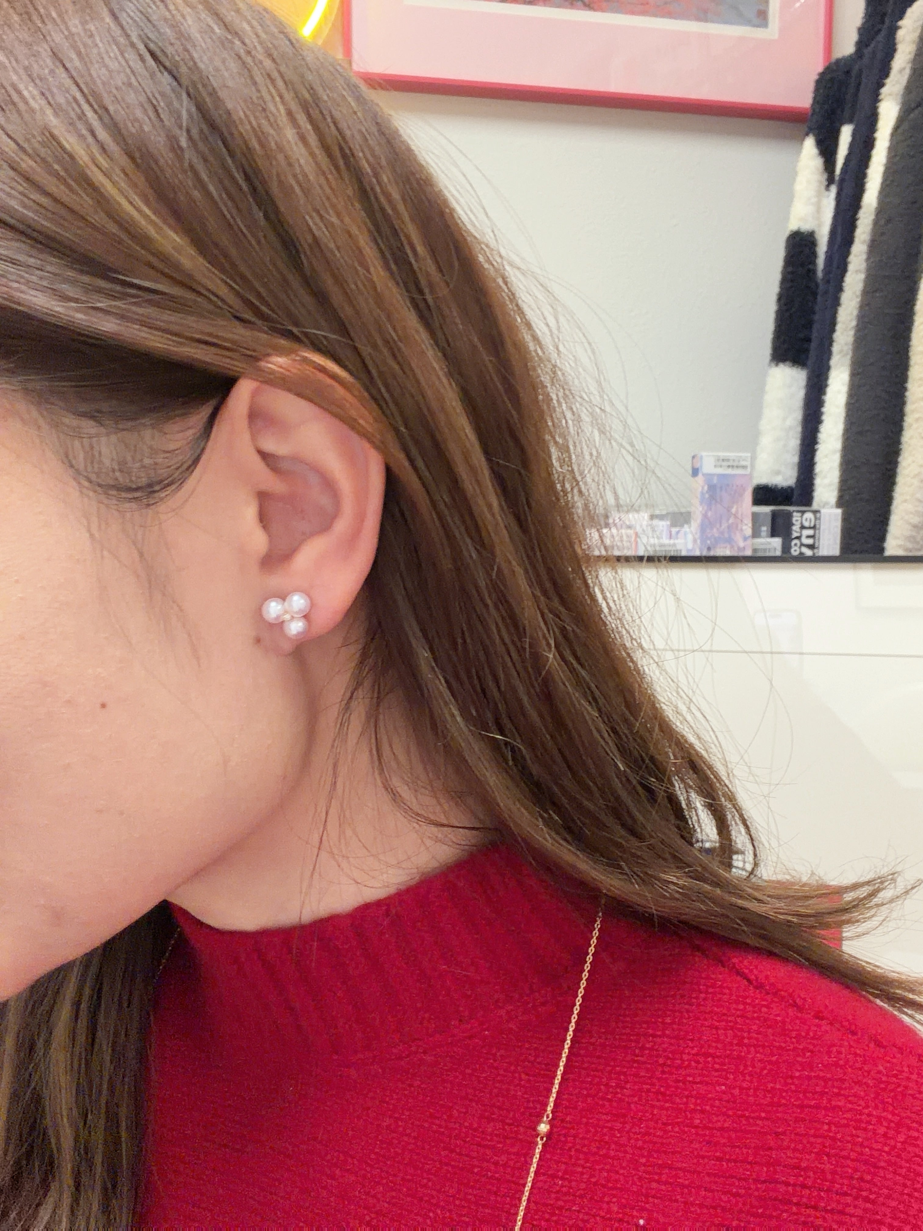 5-5.5mm Akoya Pearl Three-leaf clover Earrings