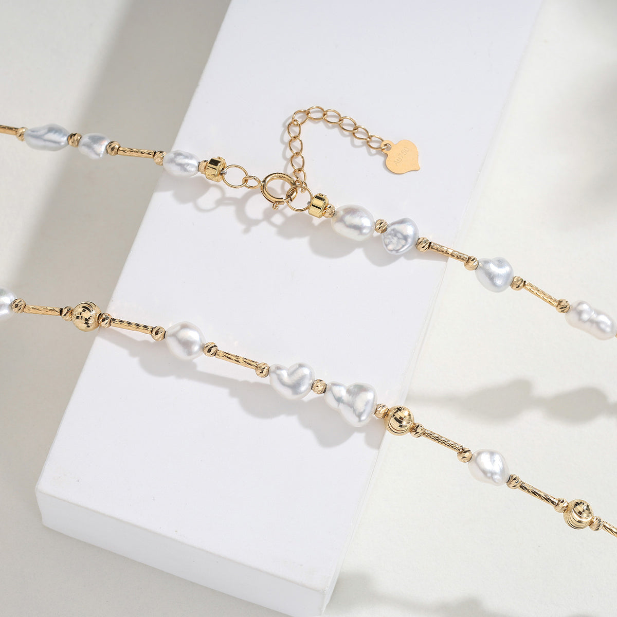 South Sea Keshi Pearl Station Necklace