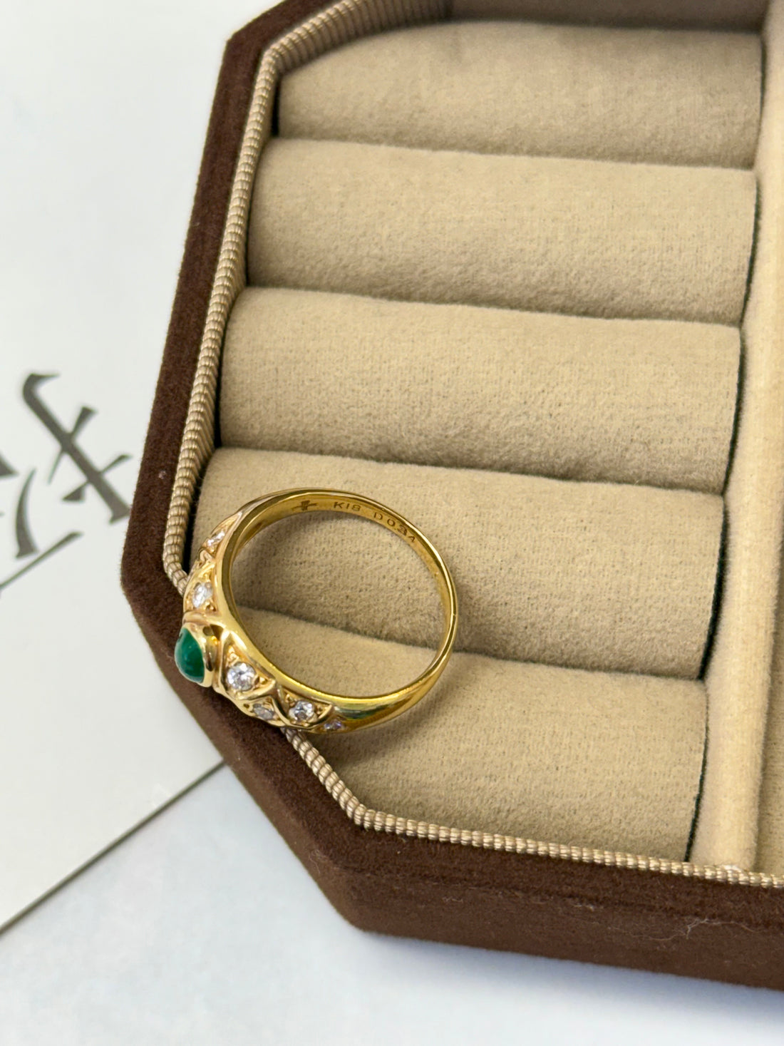 0.41CT Emerald Ring In 18K Yellow Gold