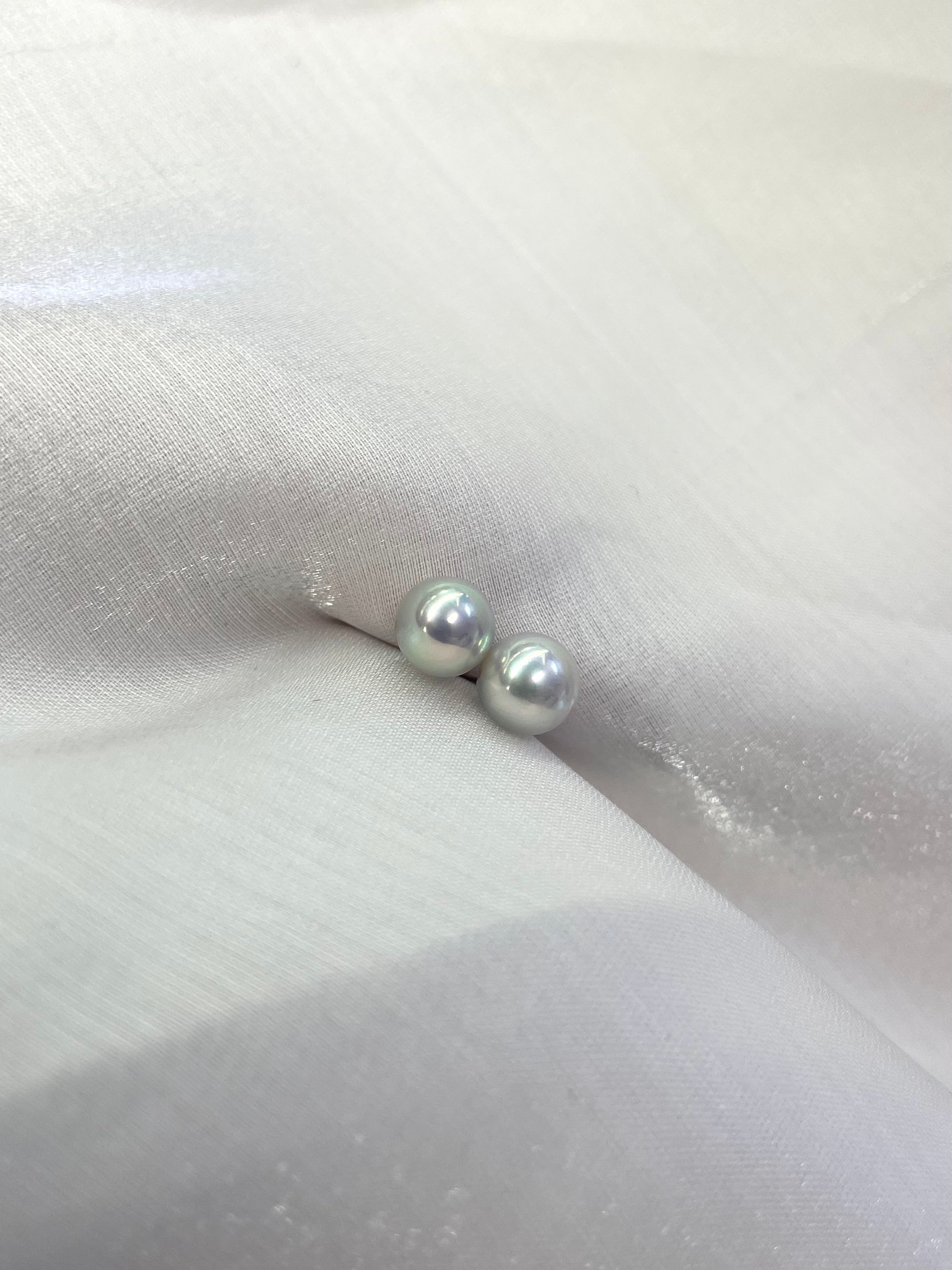 6.5-7mm Akoya Cultured Pearl Earrings in 18K Gold