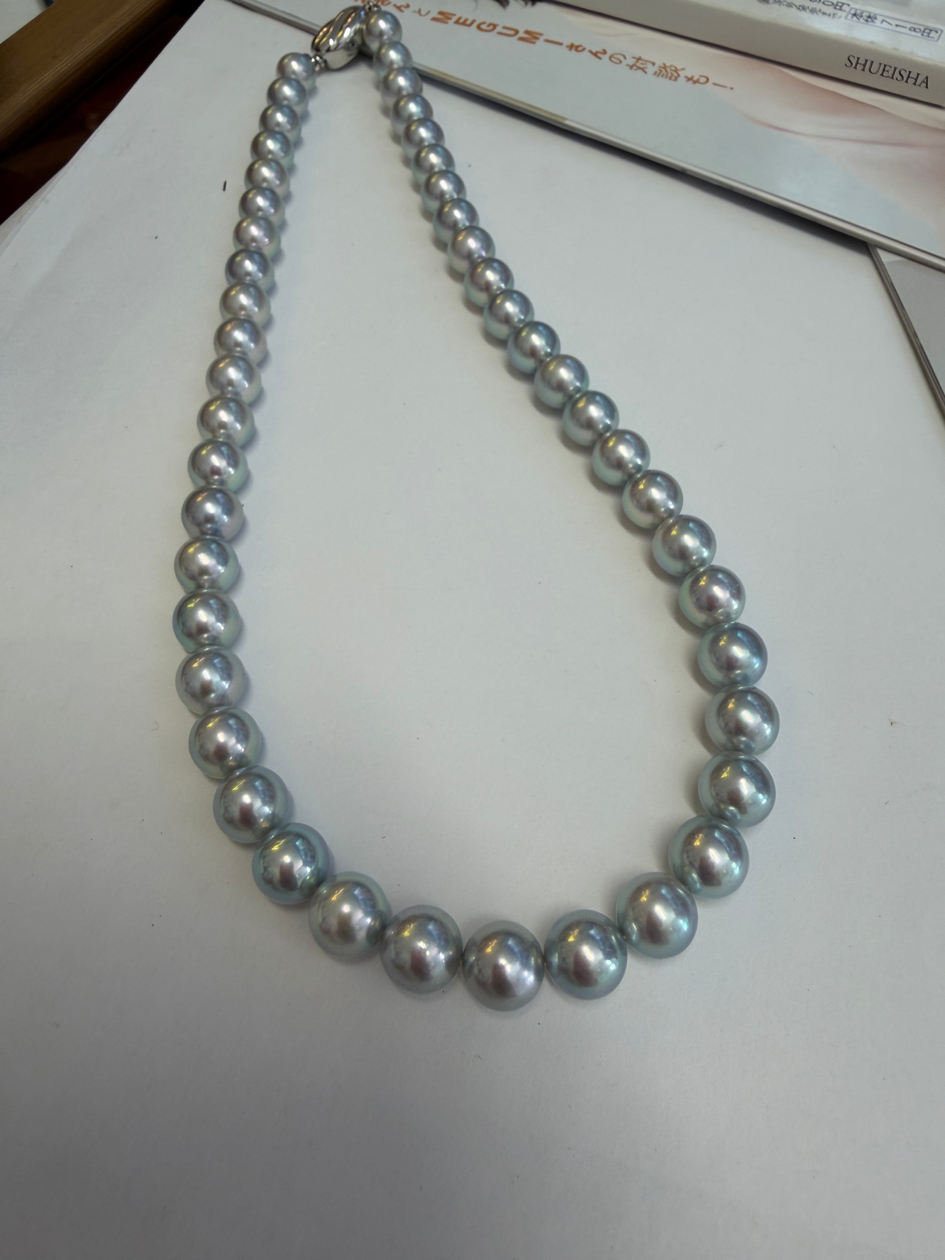 8.5-9mm Blue Rose Premium Akoya Cultured Pearl Strand Necklace
