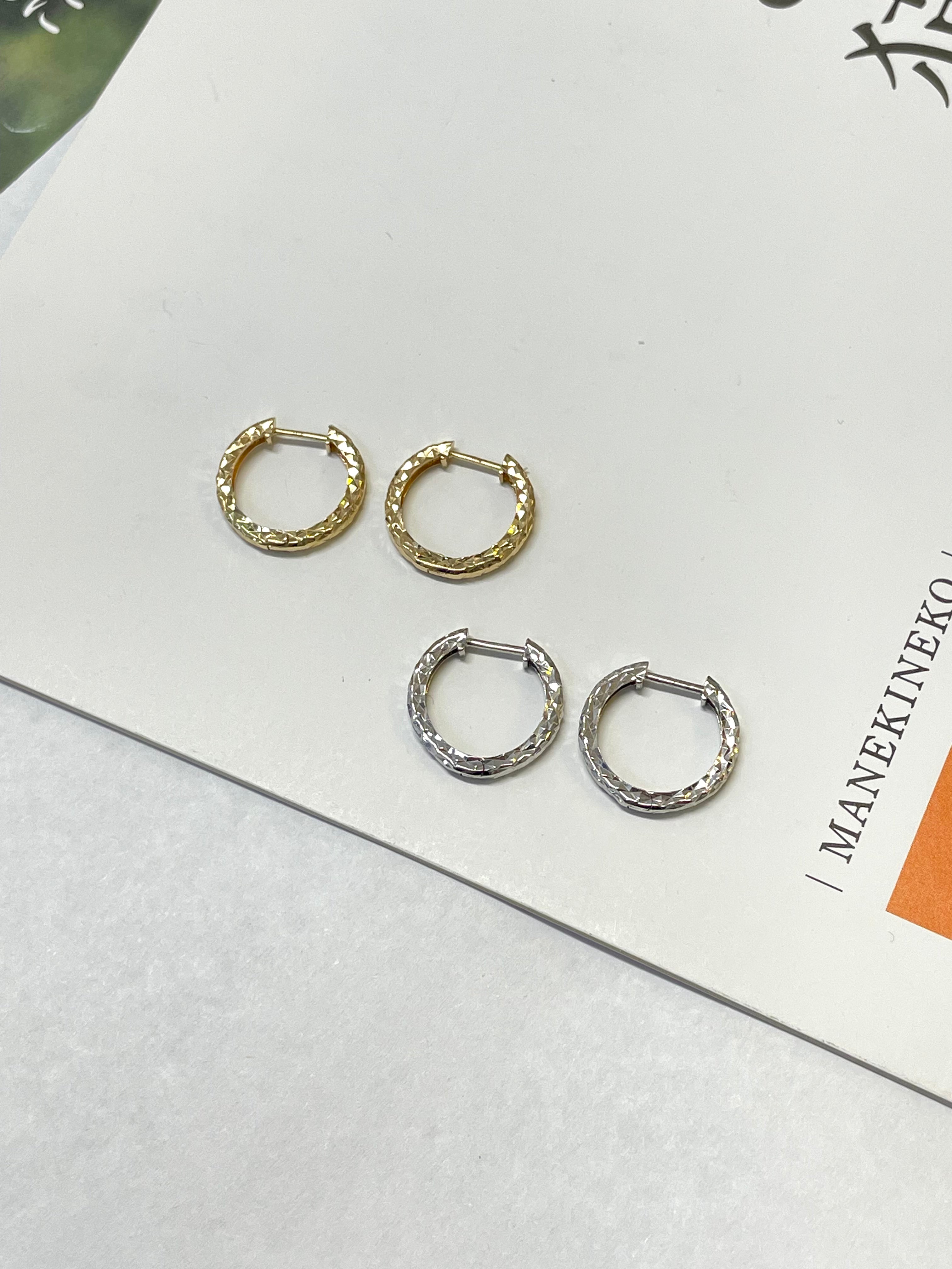 Diamond-pattern Hoop Earrings
