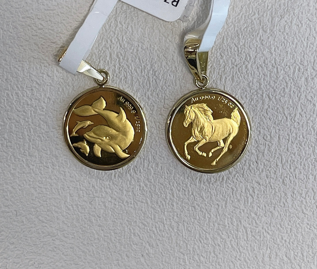 24K Gold Coin, Diameter:14.3mm, 1.7g