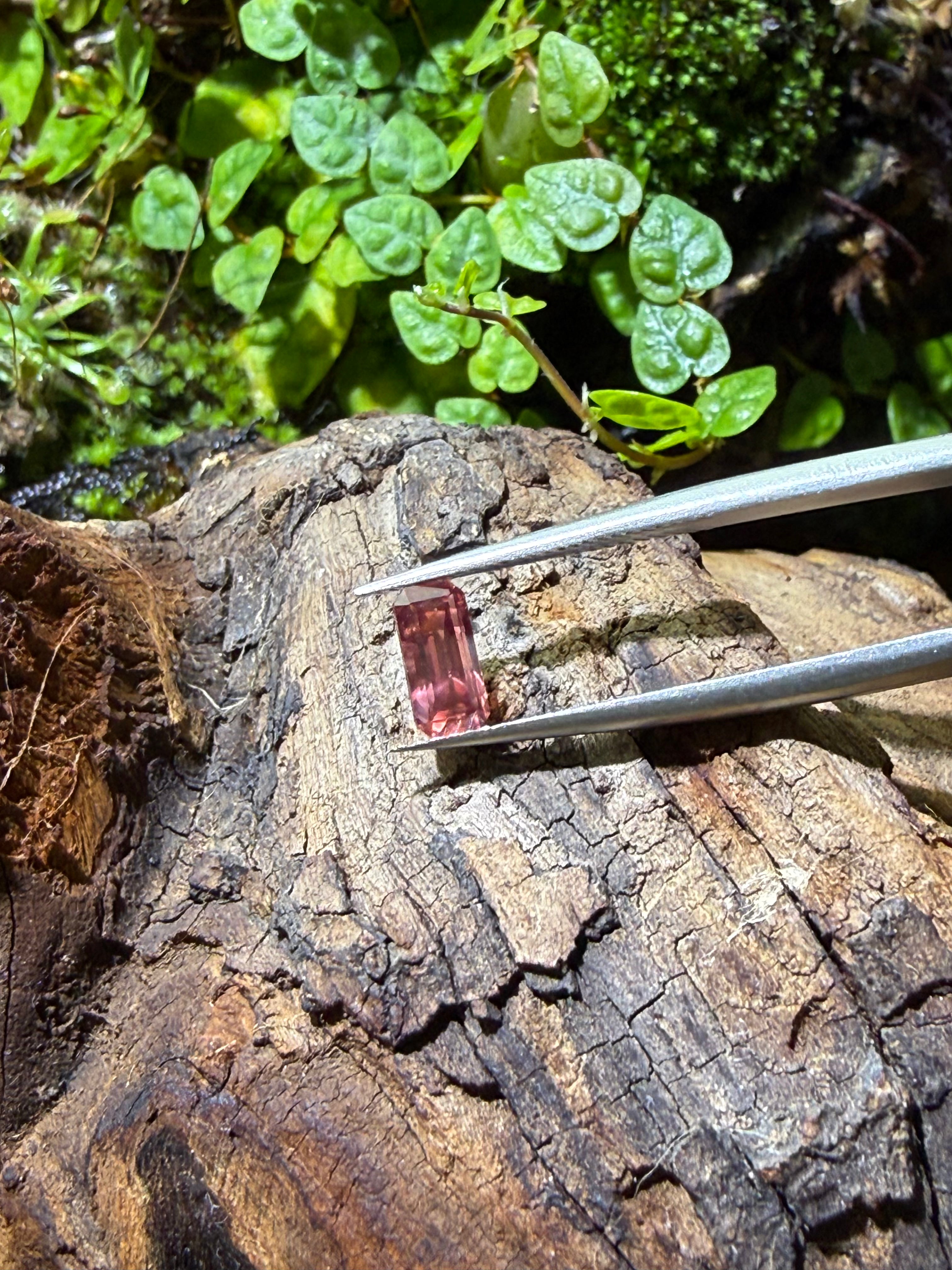 0.96CT Natural Padparadscha Sapphire Gemstone – Emerald Cut