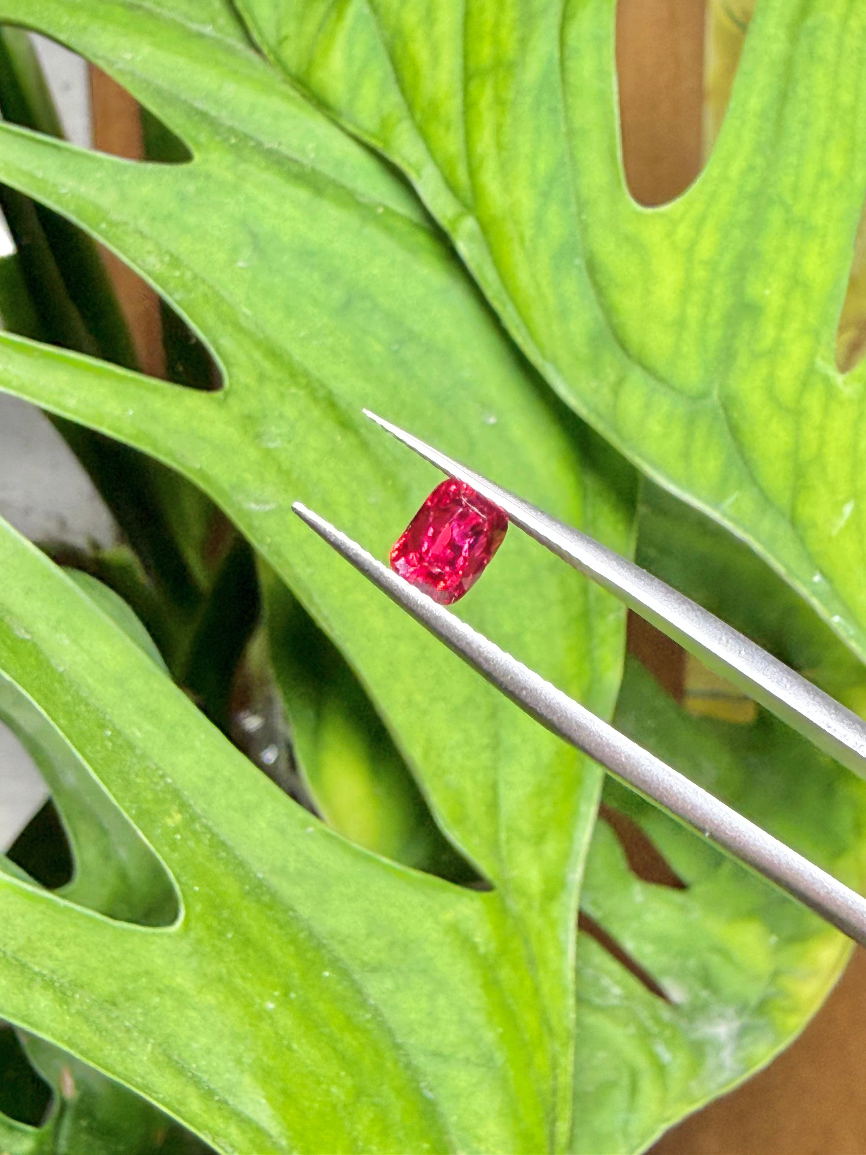 1.06CT Certified Fuchsia Pink Spinel Gemstone – Cushion Cut | Guild Certified