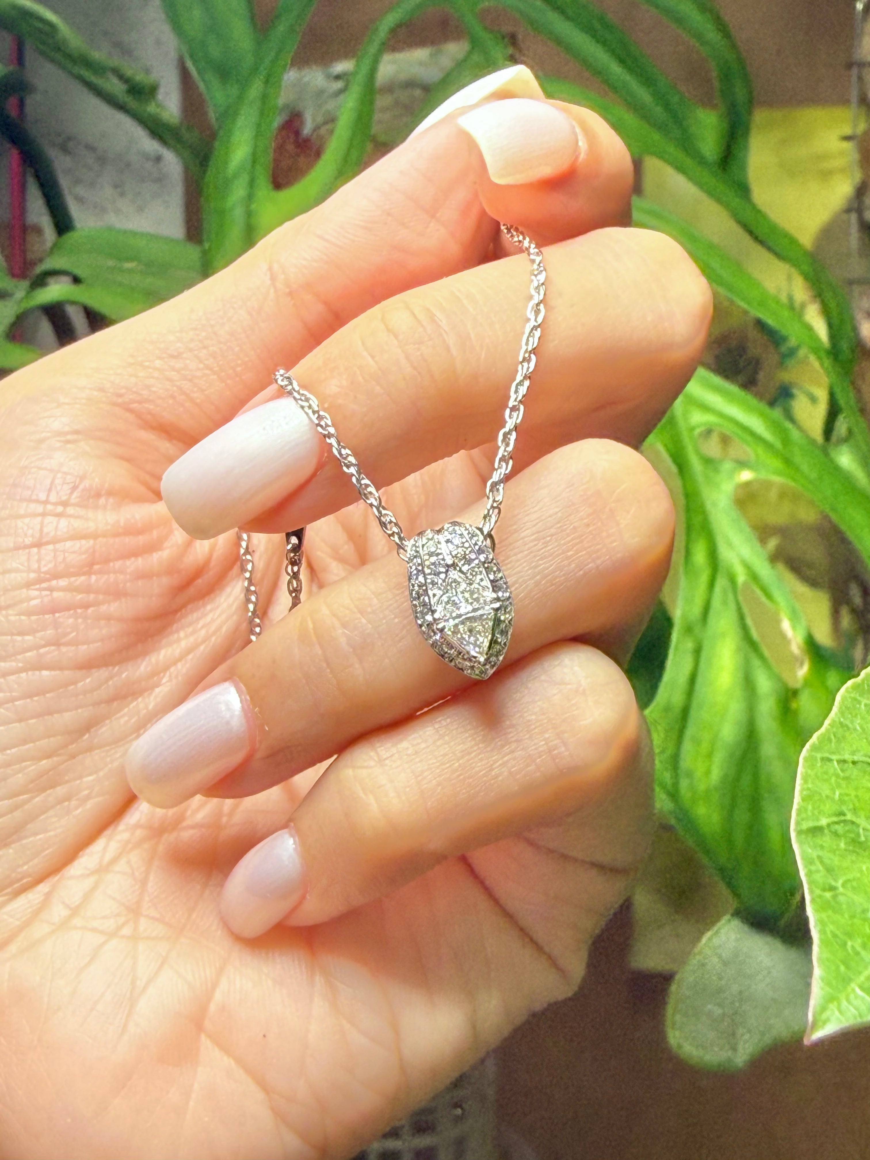 0.61CT Marquise Natural Diamond Necklace PT850 Platinum