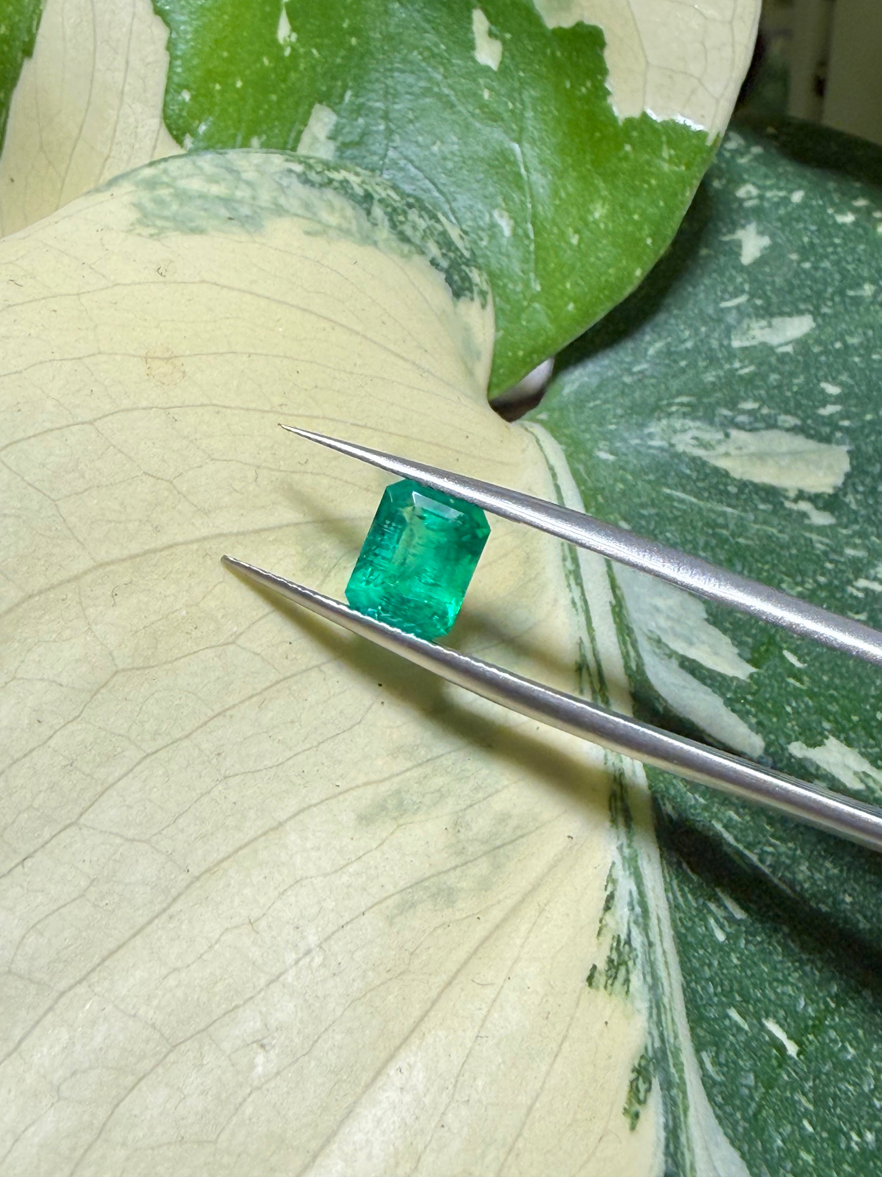 1.58CT Certified Natural Muzo Emerald Gemstone – Emerald Cut | Guild Certified