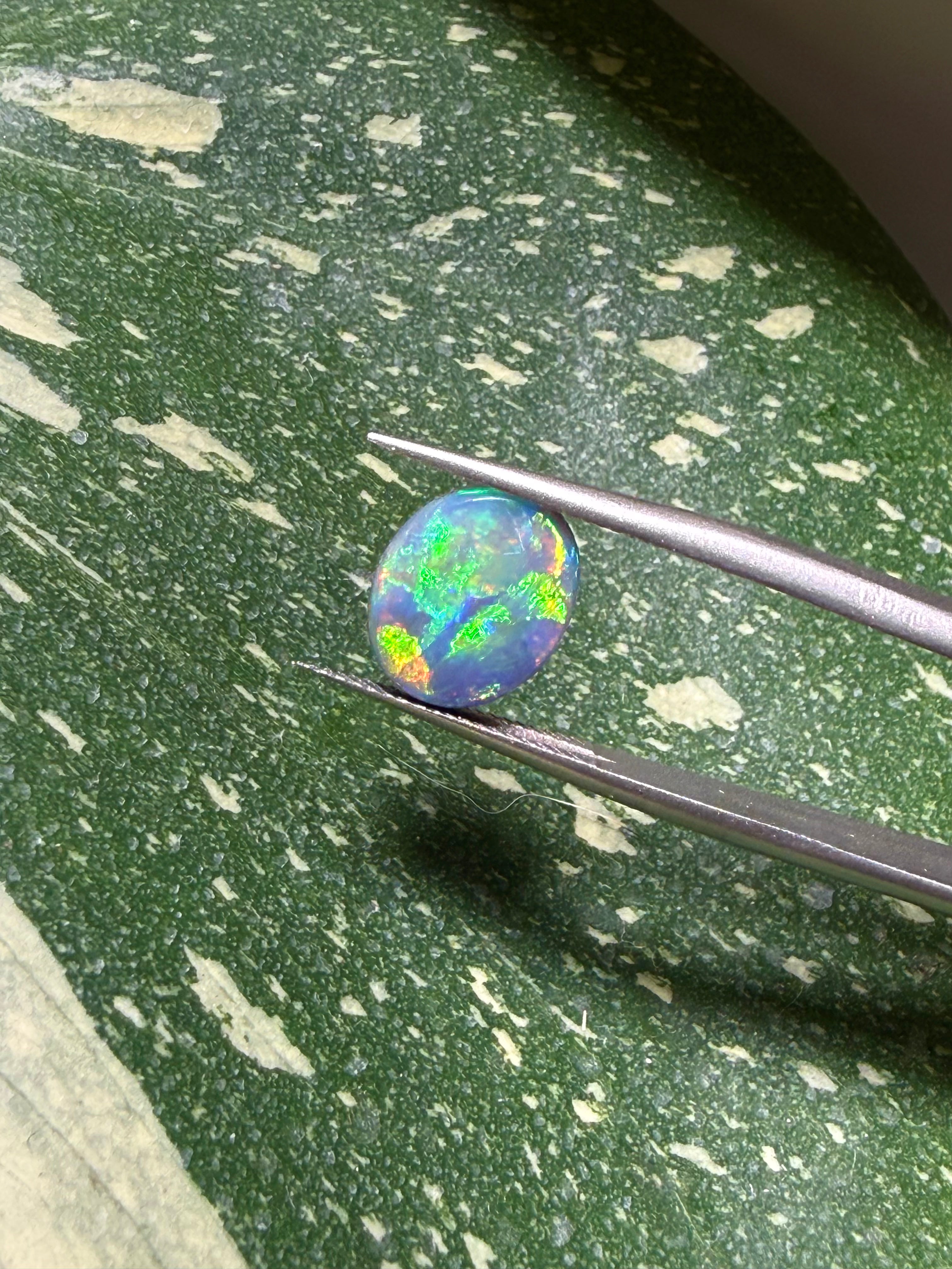 1.85CT Genuine Australian Black Opal Gemstone – Oval Cabochon | Play‑of‑Color | Australian Origin