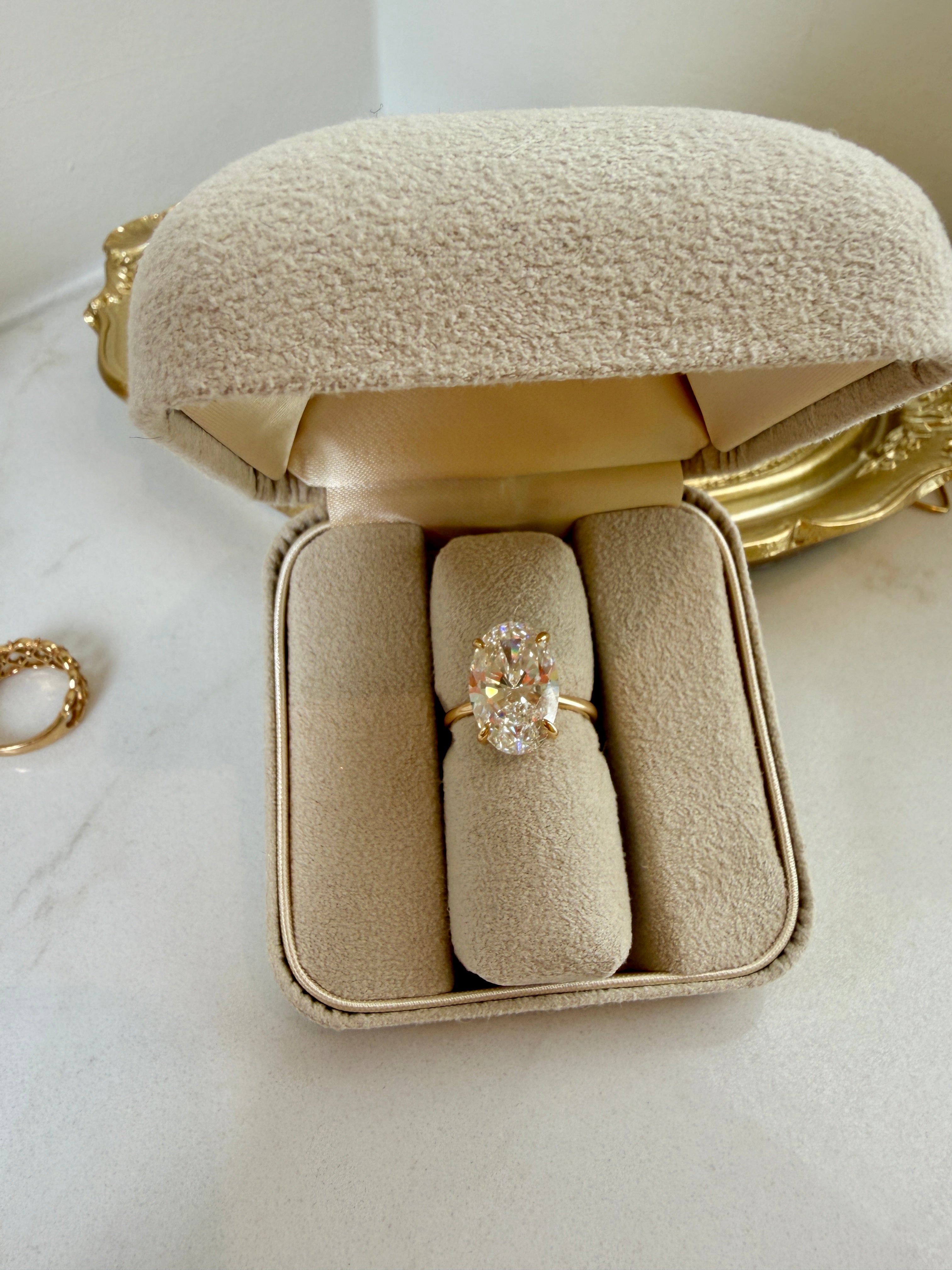 Oval Solitaire Diamond Ring 7CT