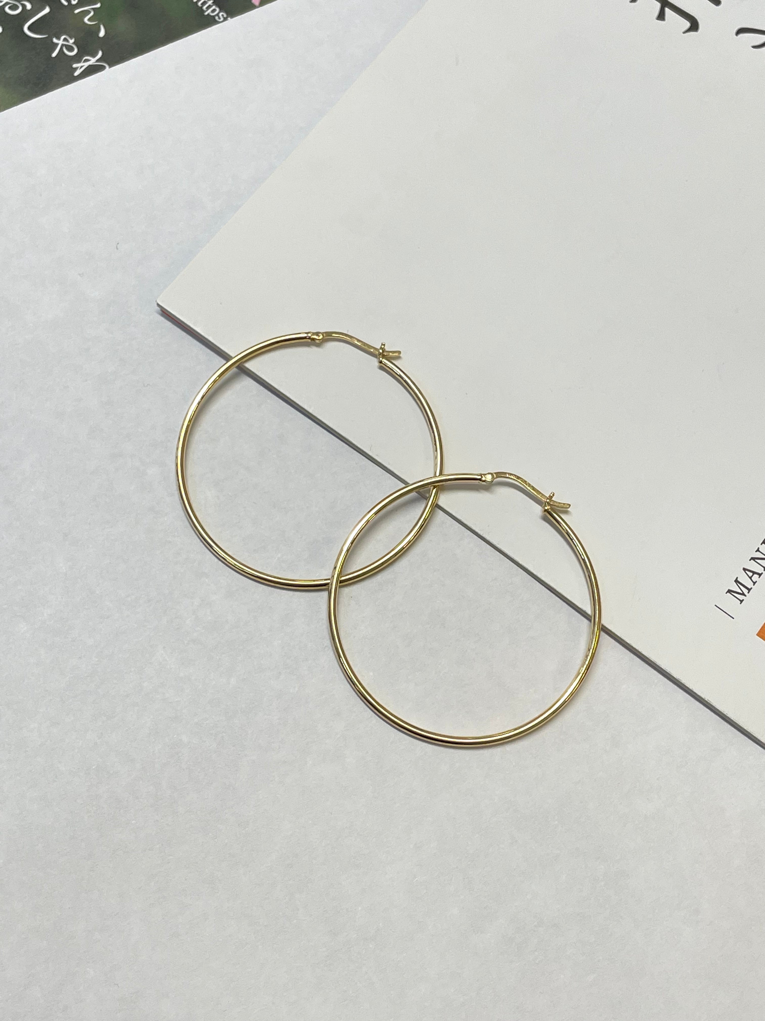 40mm Hoop Earrings In 18K Yellow Gold