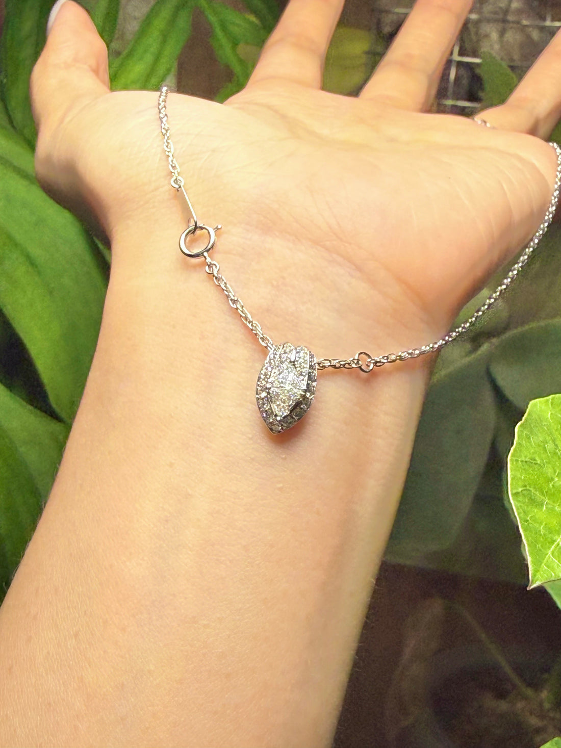 0.61CT Marquise Natural Diamond Necklace PT850 Platinum