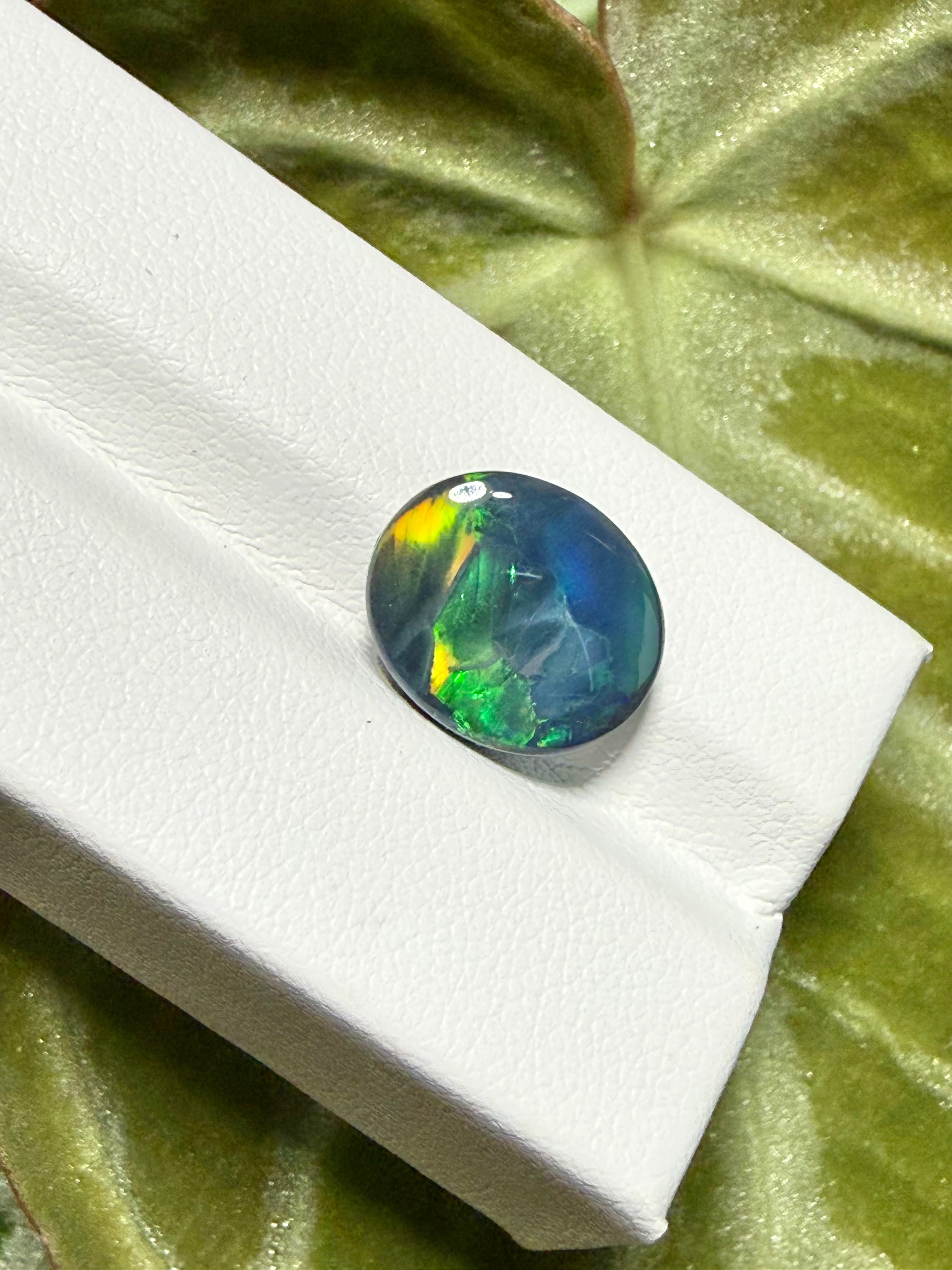 4.27CT Genuine Australian Black Opal Gemstone – Oval Cabochon | Play‑of‑Color | Australian Origin
