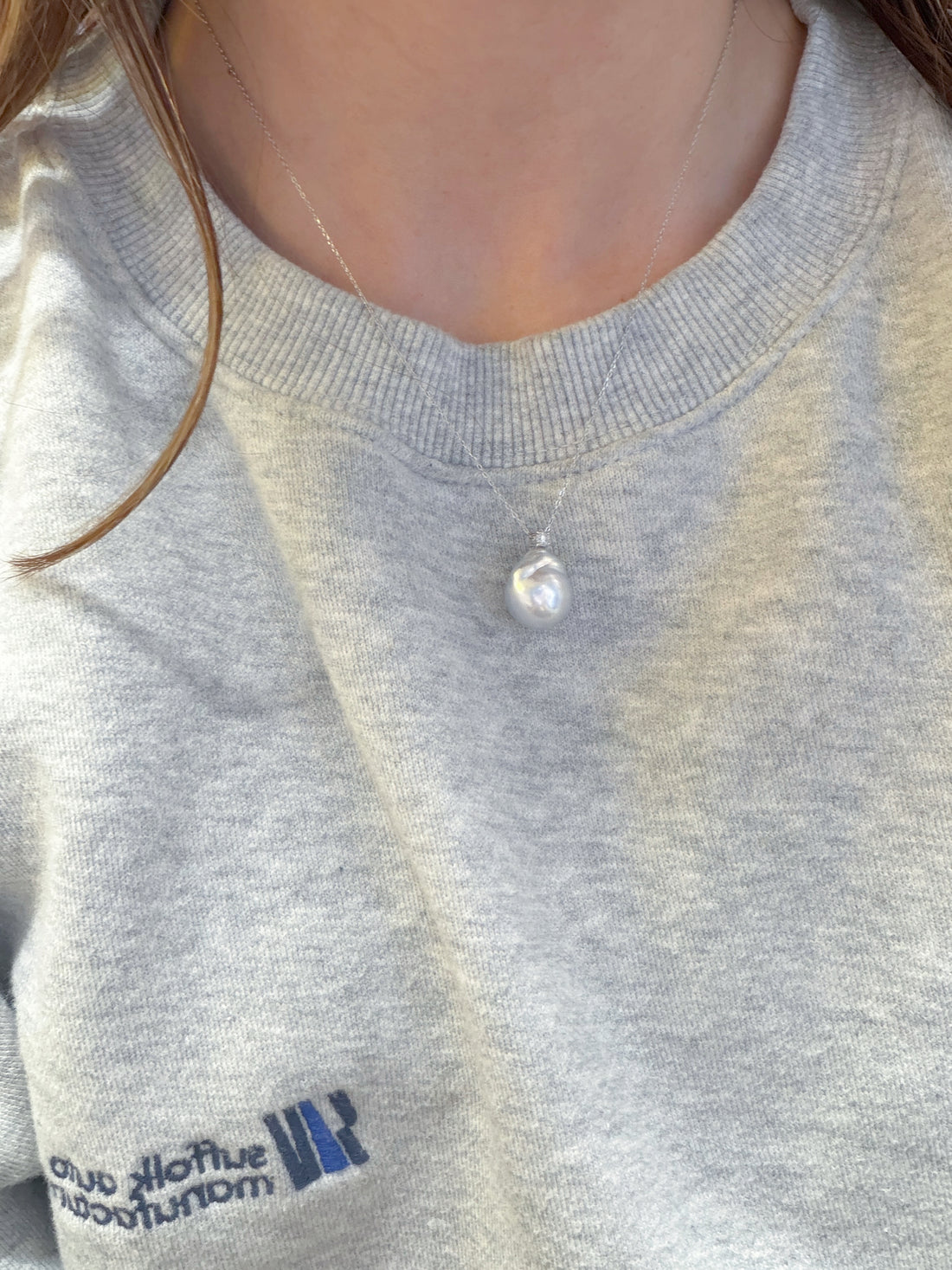 JPSL Certified Australian White South Sea Baroque Pearl Necklace