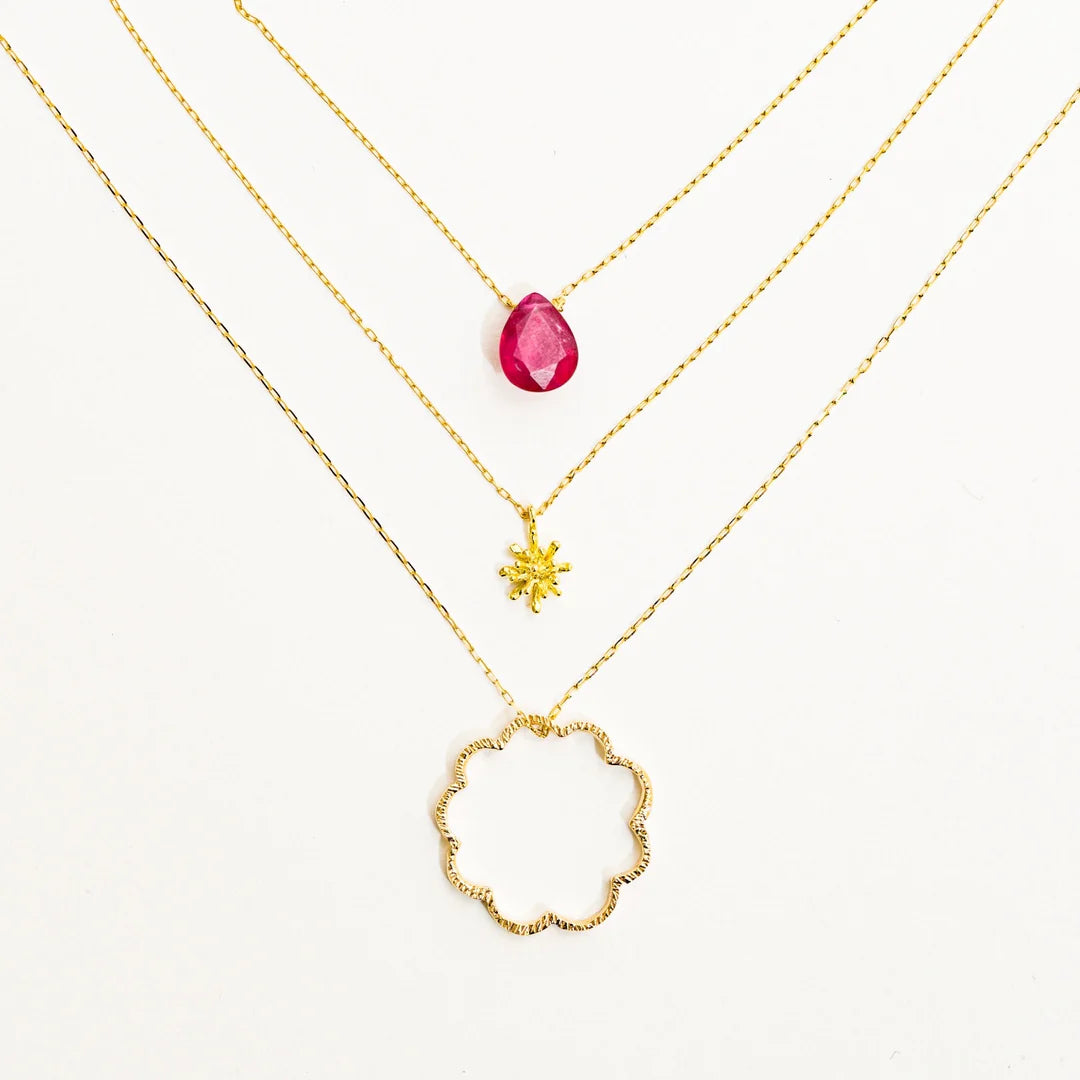 KAORU Ruby Necklace In 18K Yellow Gold