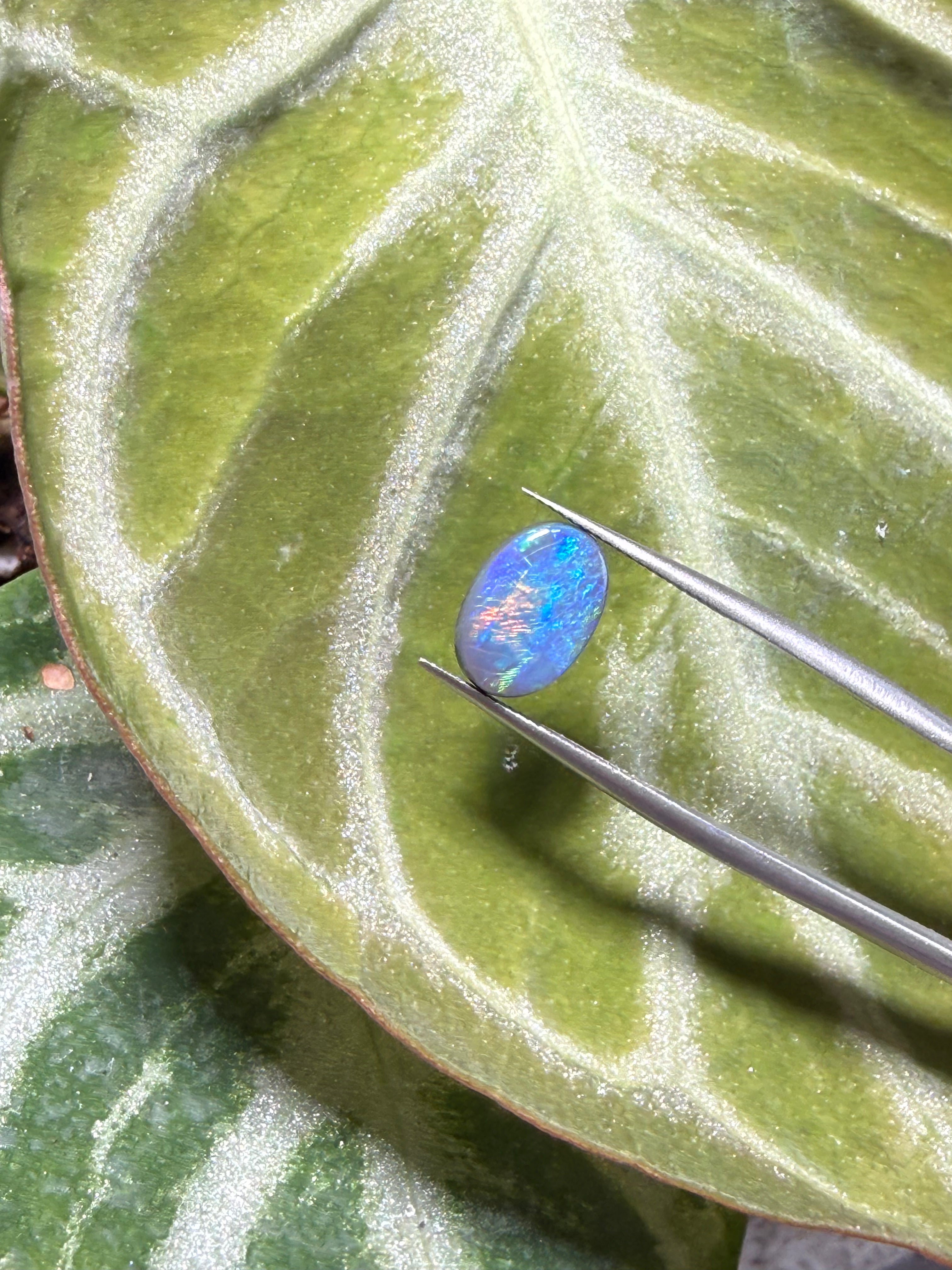 1.77CT Genuine Australian Black Opal Gemstone – Oval Cabochon | Play‑of‑Color | Australian Origin
