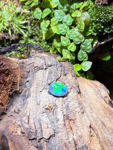 0.95CT Genuine Australian Black Opal Gemstone – Oval Cabochon | Play‑of‑Color | Australian Origin