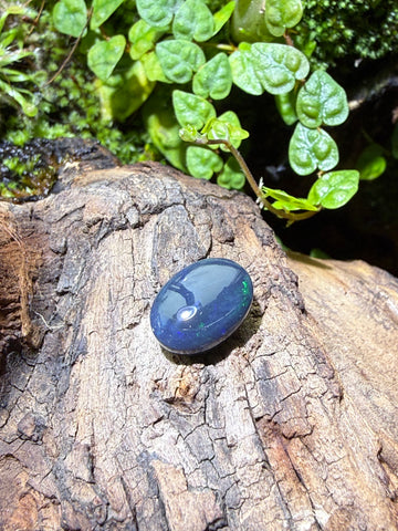 2.56CT Genuine Australian Black Opal Gemstone – Oval Cabochon | Play‑of‑Color | Australian Origin