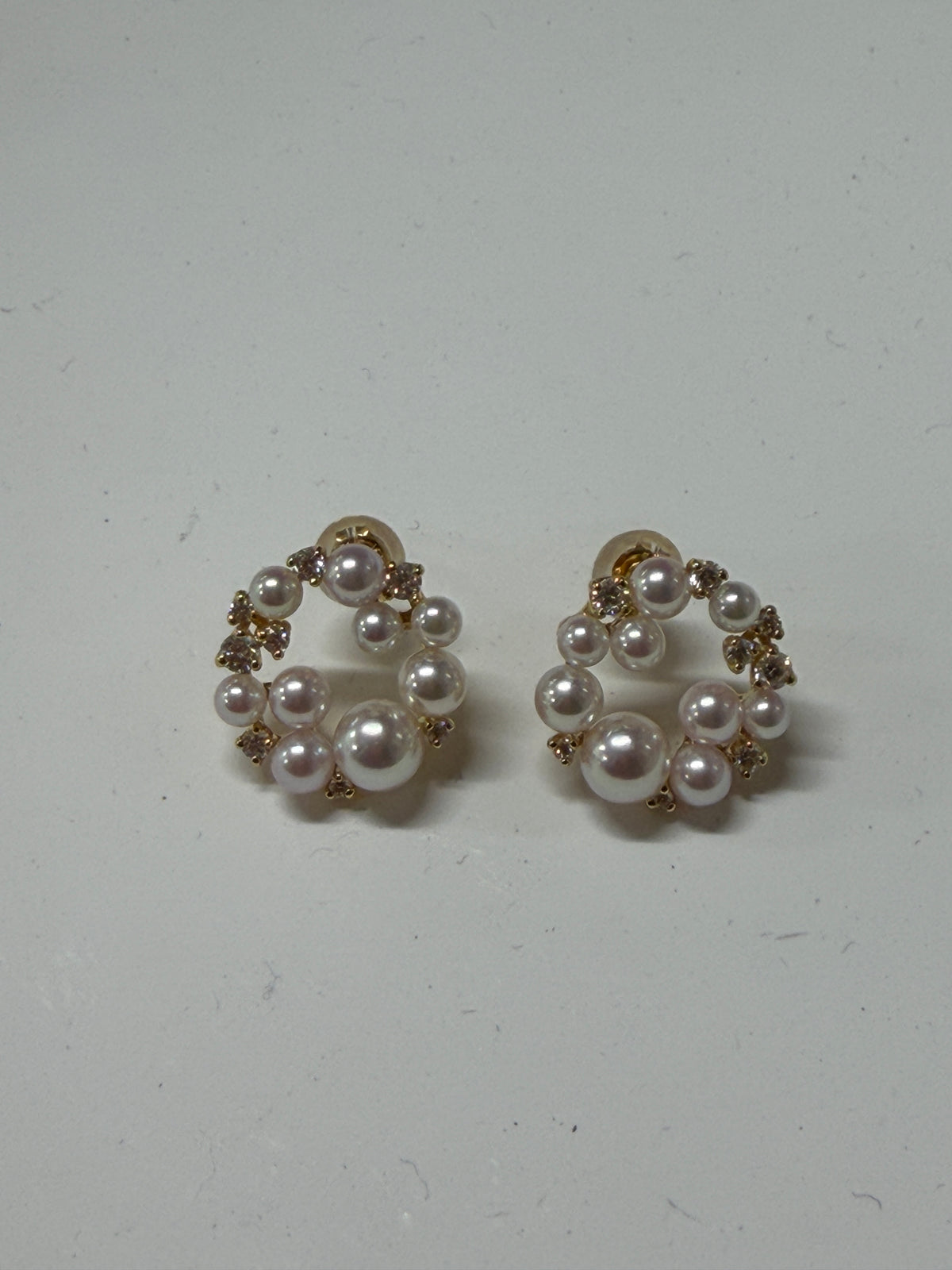 K18 Akoya Pearl Diamond Stud Earrings