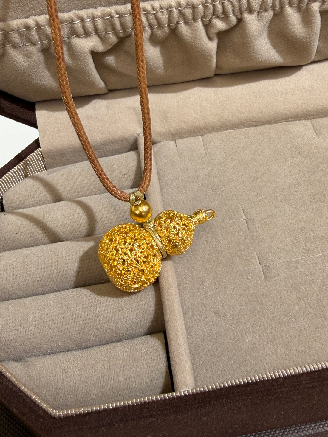 24K Pure Gold Lucky Gourd Pendant 12g