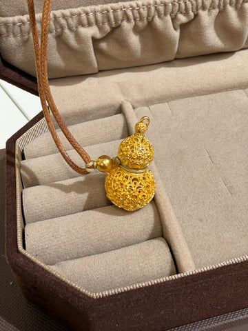 24K Pure Gold Lucky Gourd Pendant 12g