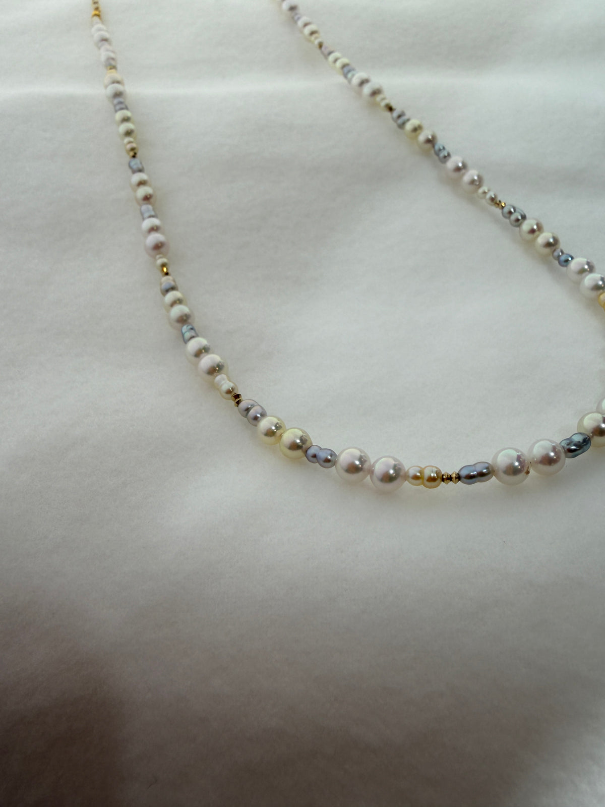 Akoya Candy Color Twin Pearl Necklace with K14 Gold
