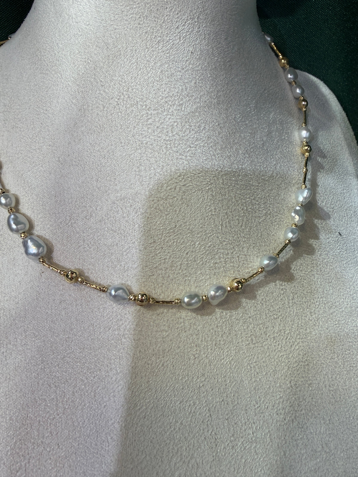 South Sea Keshi Pearl Station Necklace