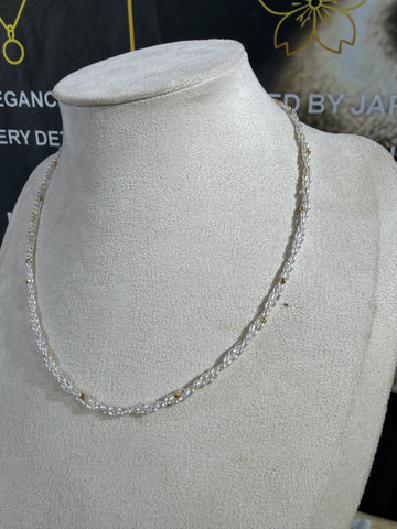 Twisted Double-Strand Akoya Keshi Pearl Necklace