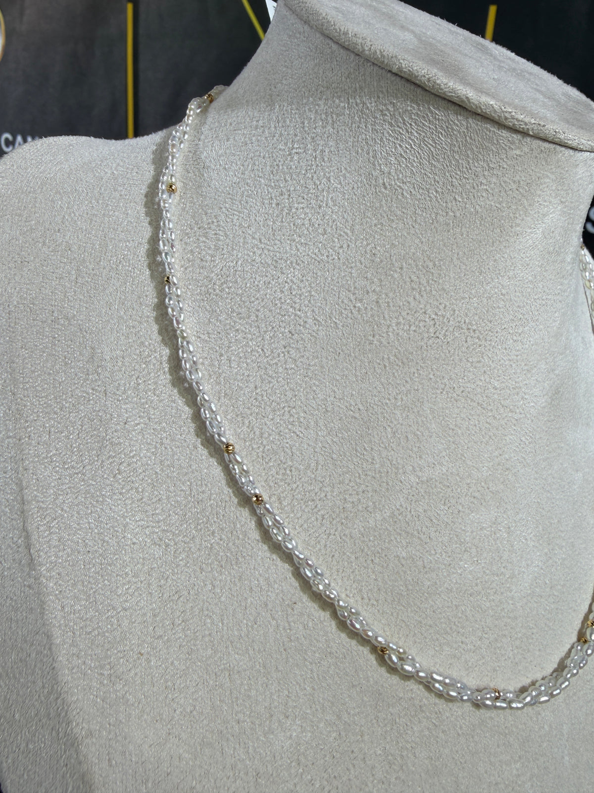 Twisted Double-Strand Akoya Keshi Pearl Necklace