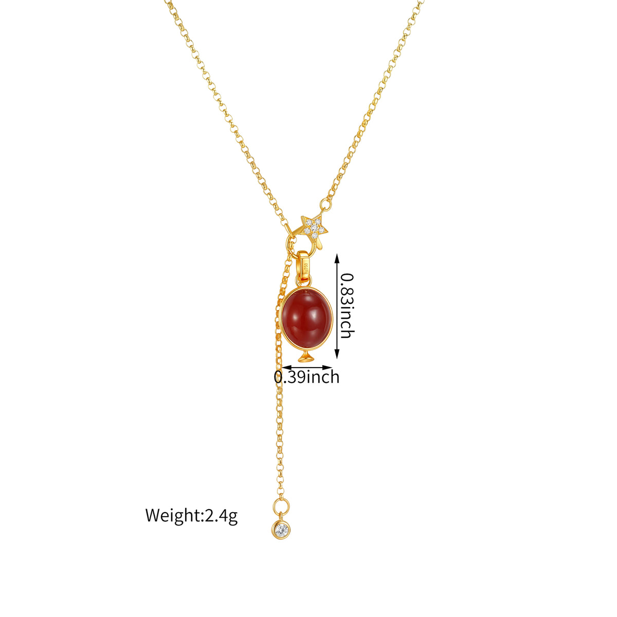 ⭐️18K Gold Oval Gemstone Enhancer Pendant