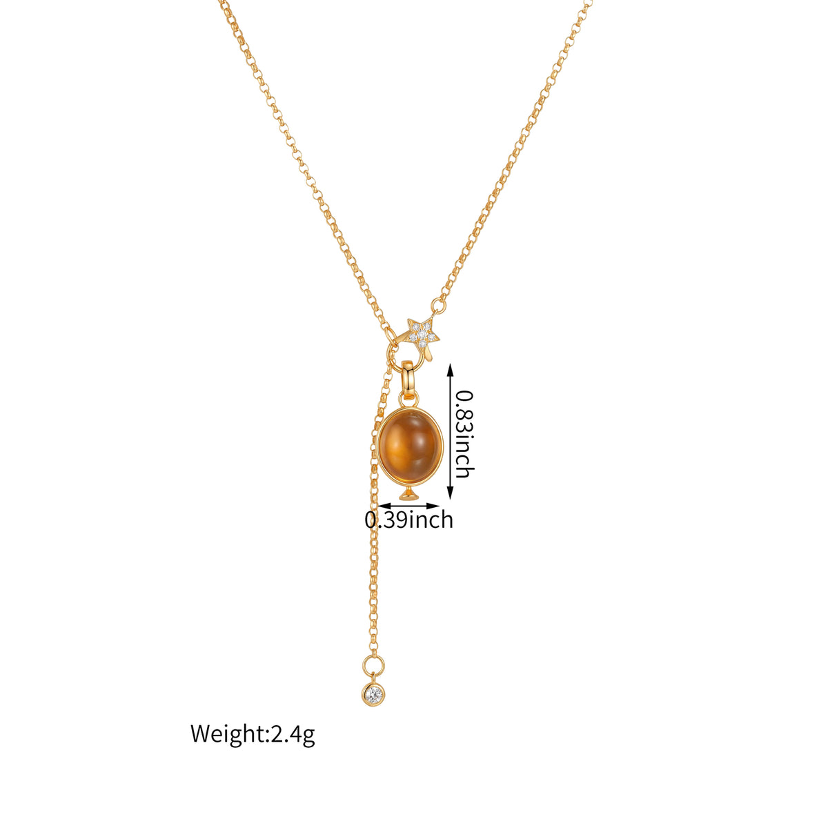 ⭐️18K Gold Oval Gemstone Enhancer Pendant
