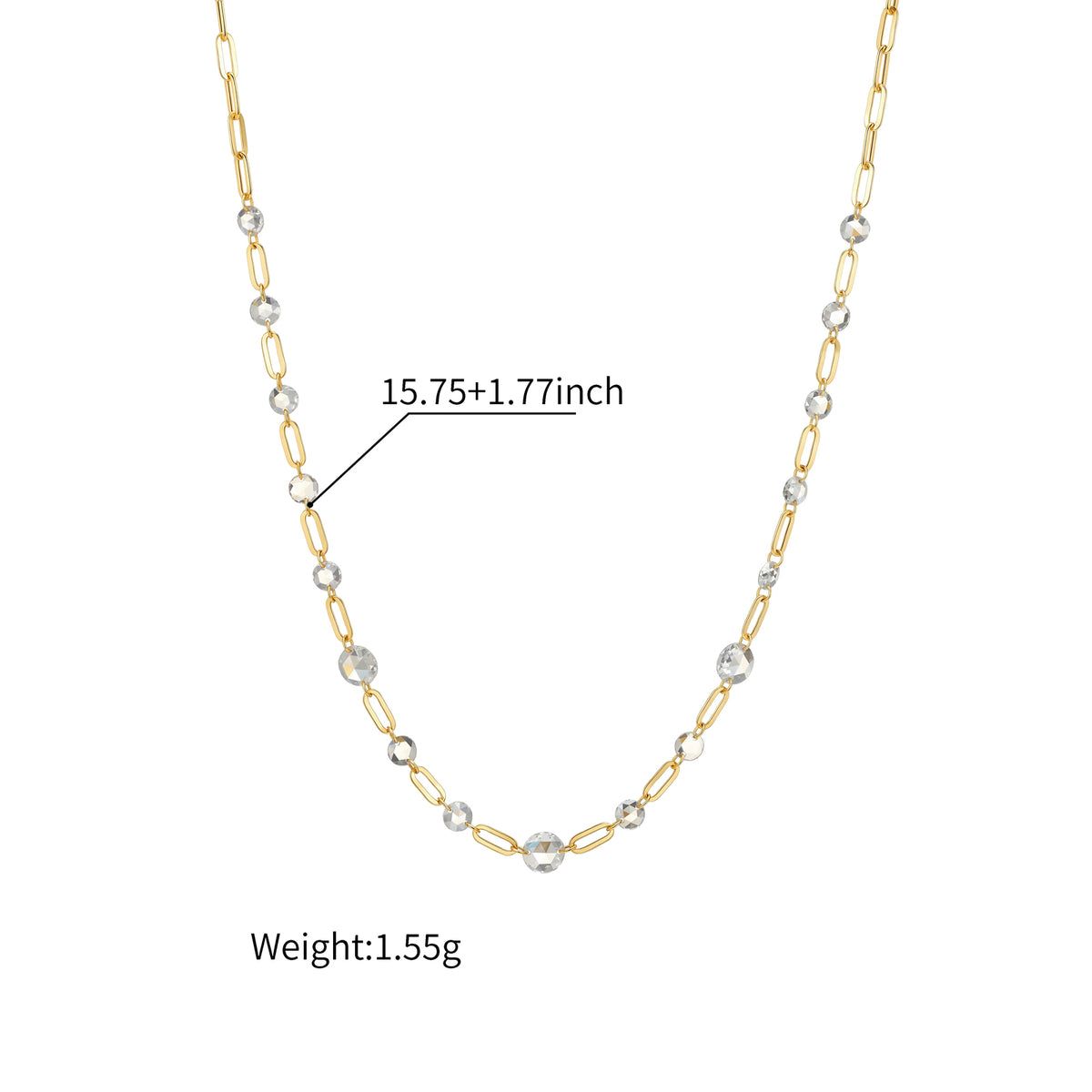 ⭐️Lab-Diamond Round Satellite Necklace 14K