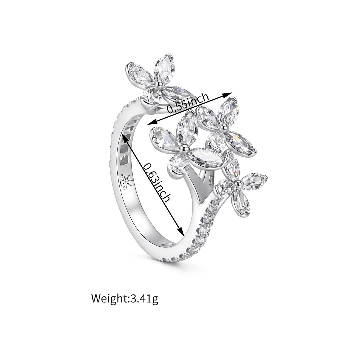 1.79CT Lab Grown Diamond Butterfly Ring in 14K White Gold
