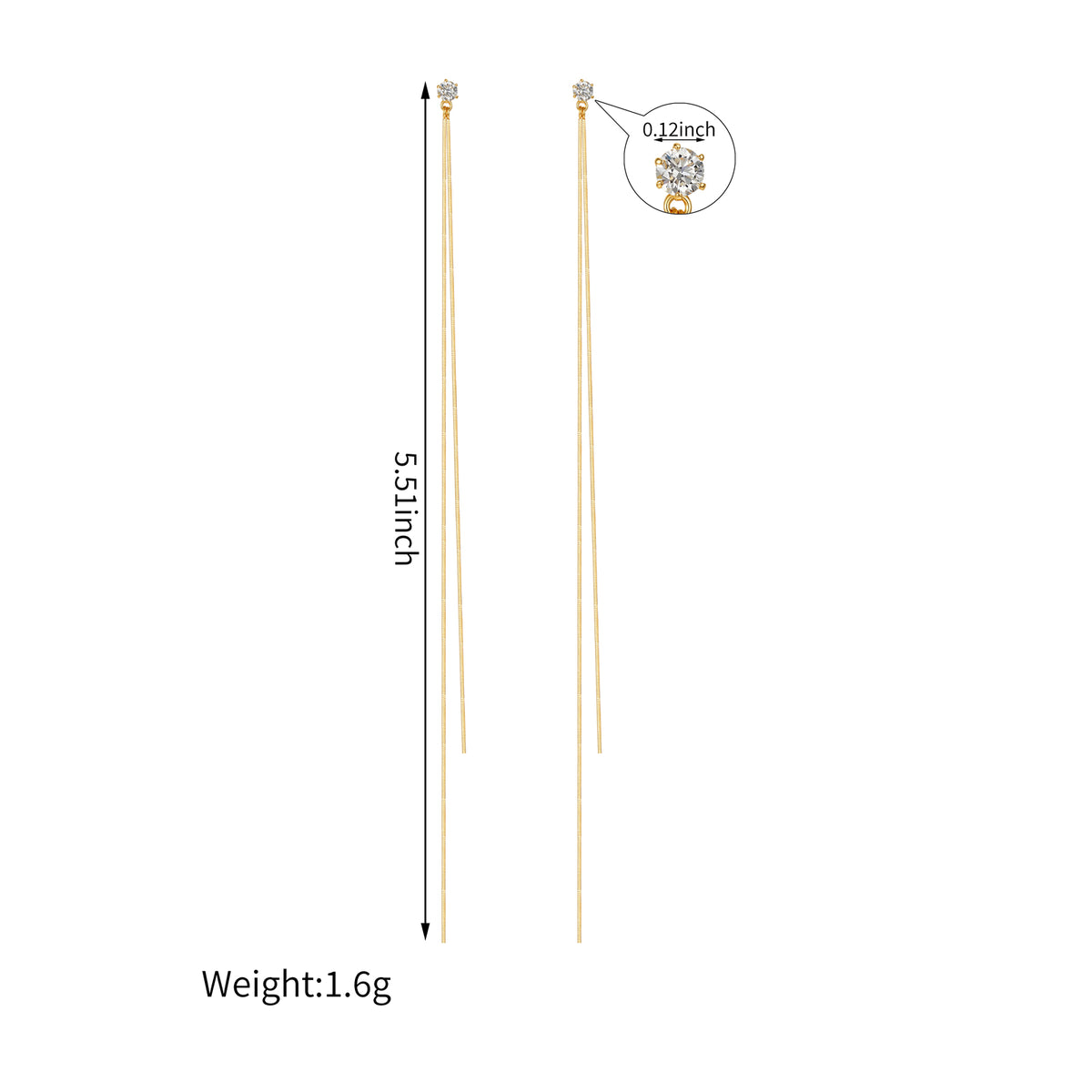 ⭐️Snake Chain&Natural Diamond Earrings In 18K Yellow Gold