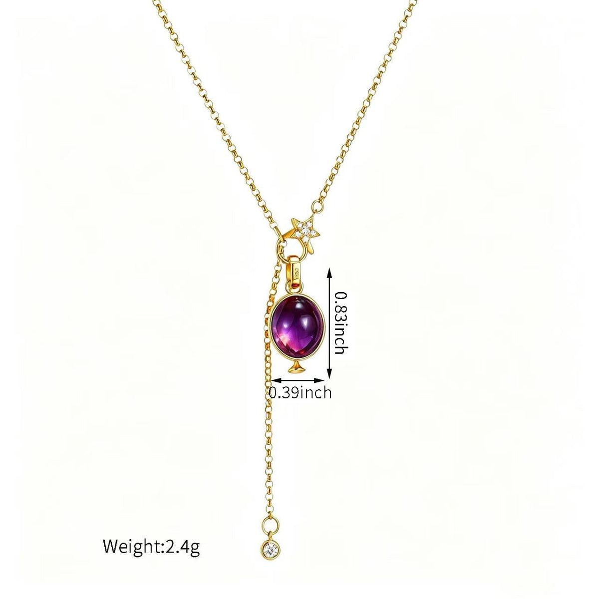 ⭐️18K Gold Oval Gemstone Enhancer Pendant