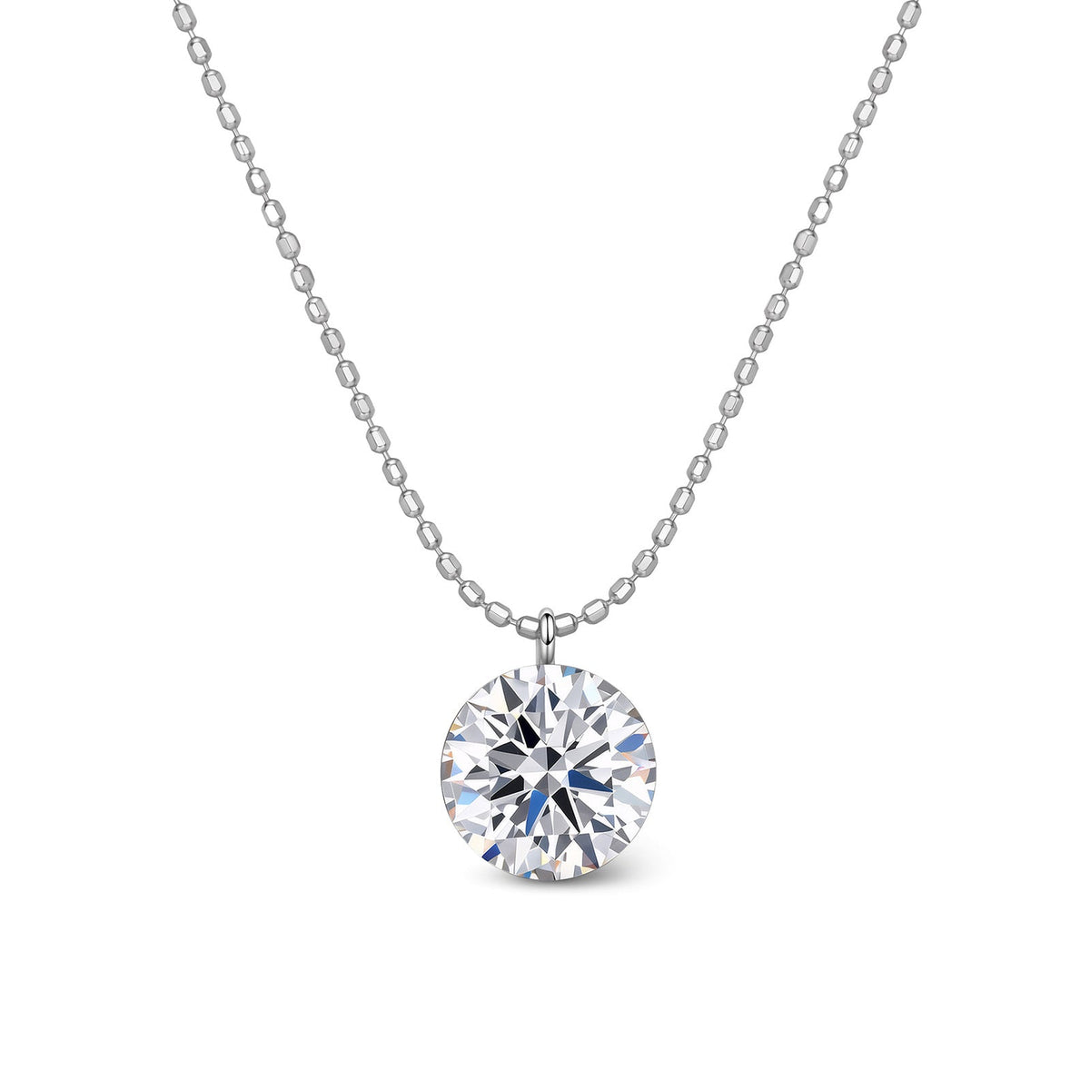 Flush-Set Solitaire Diamond Necklace(≈ 1.5 ct)