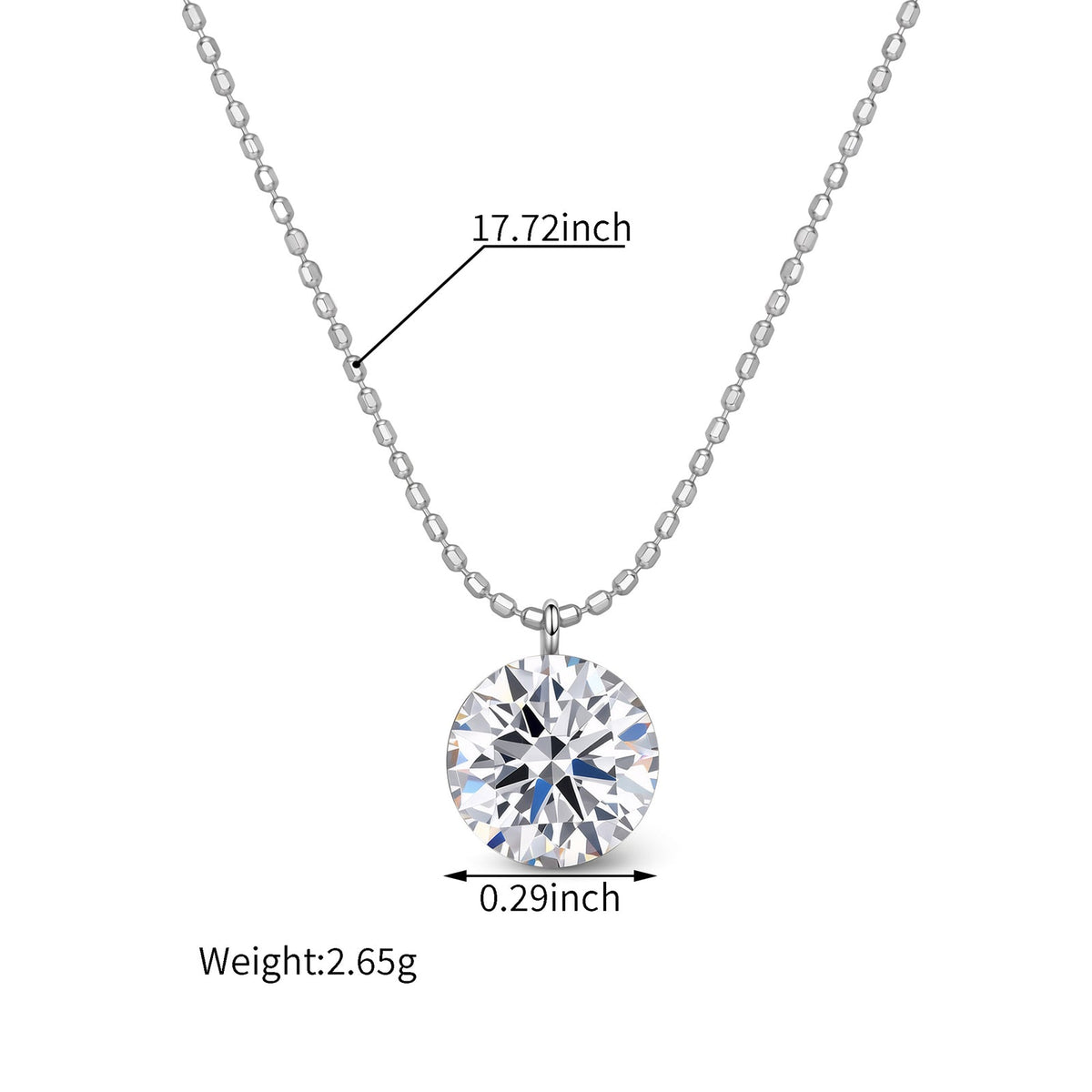 Flush-Set Solitaire Diamond Necklace(≈ 1.5 ct)
