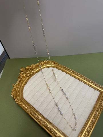 Akoya Keshi Multicolor Station Long Necklace – 32.7 Inches