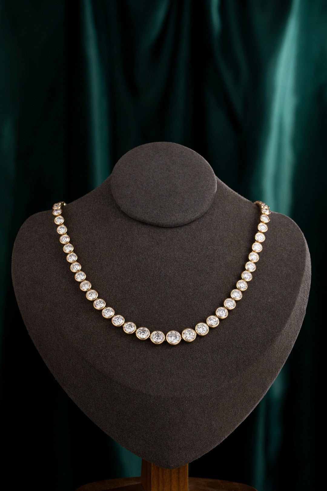 20.12CT Bezel‑Set Lab‑Grown Diamond Tennis Necklace in 14K