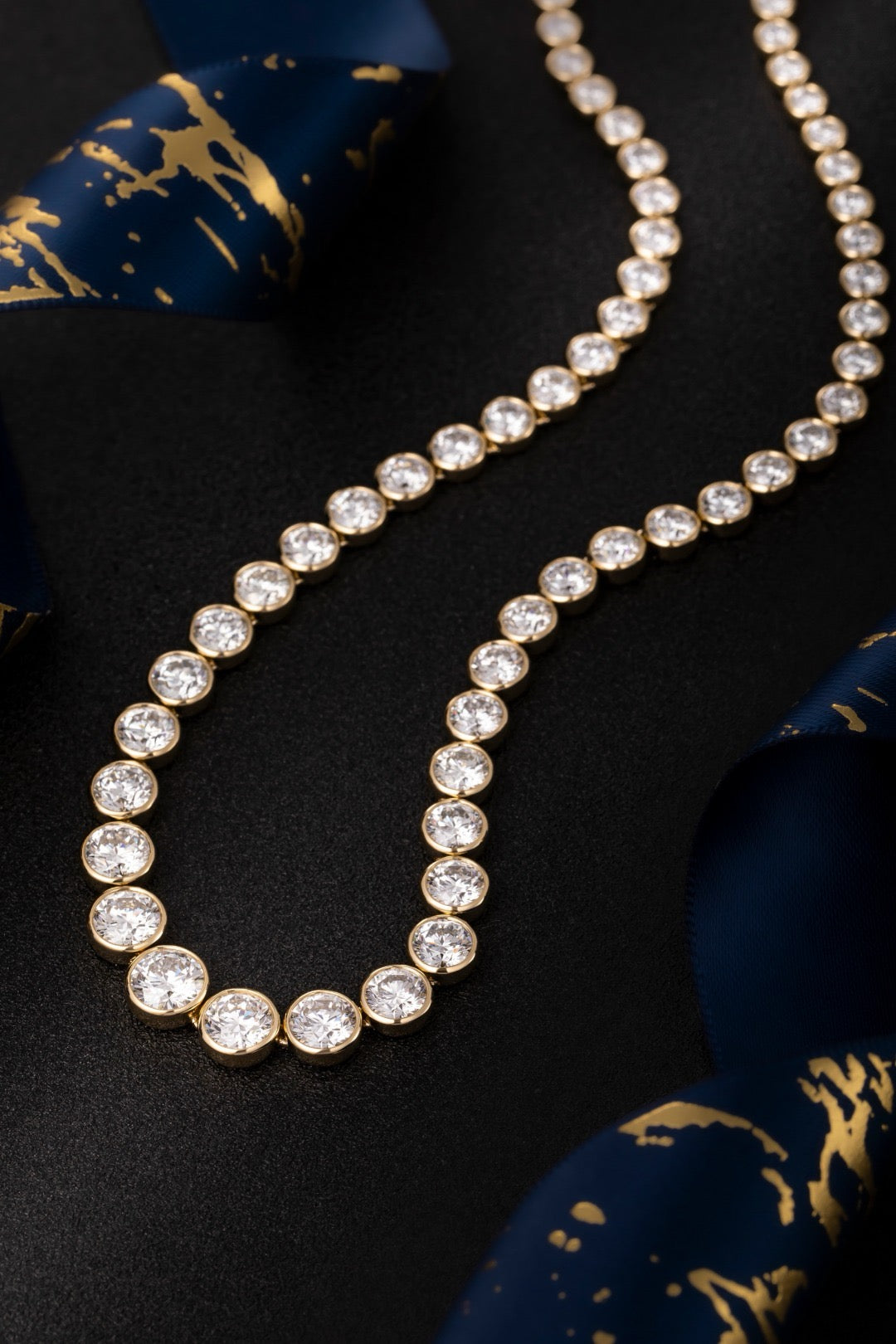 20.12CT Bezel‑Set Lab‑Grown Diamond Tennis Necklace in 14K