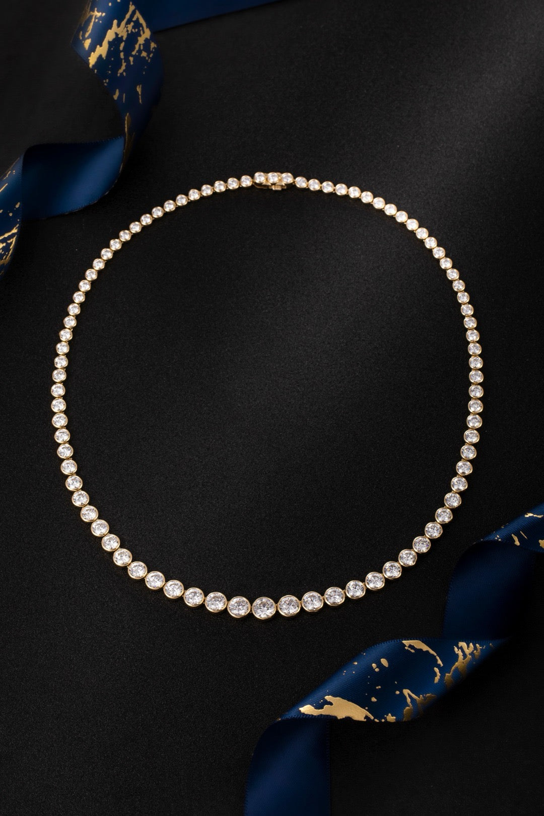 20.12CT Bezel‑Set Lab‑Grown Diamond Tennis Necklace in 14K