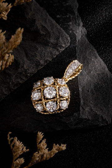 1.45CT Twisted‑Rope Round Lab‑Grown Diamond Pendant in 14K(Pendant Only)