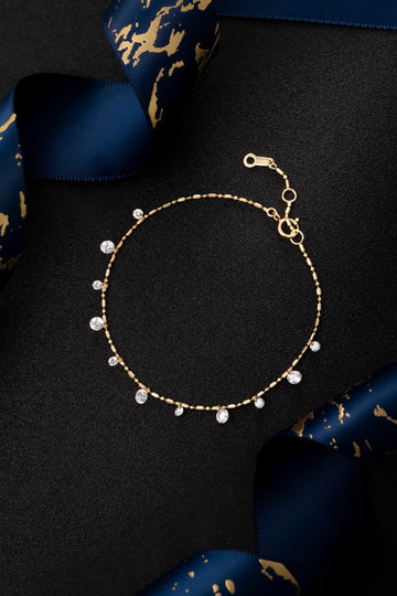 0.96CT Dangling Lab‑Grown Diamond Station Bracelet in 18K