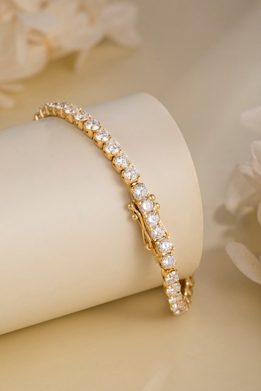 5.33CT Full‑Bezel Set Lab‑Grown Diamond Tennis Bracelet in 14K