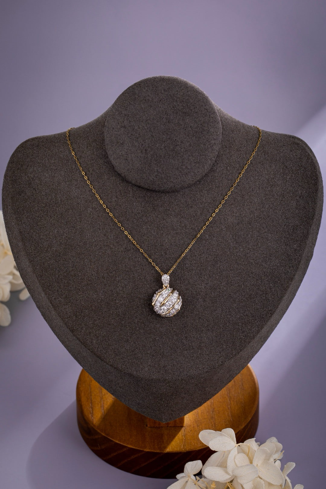 1.78CT Round Pave‑Set Lab‑Grown Diamond Pendant in 14K Yellow Gold (Pendant Only)