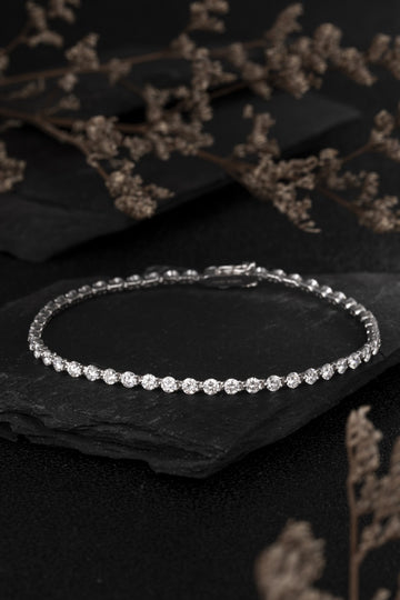 5.1CT Round Lab‑Grown Diamond Tennis Bracelet With Box Clasp in 10K