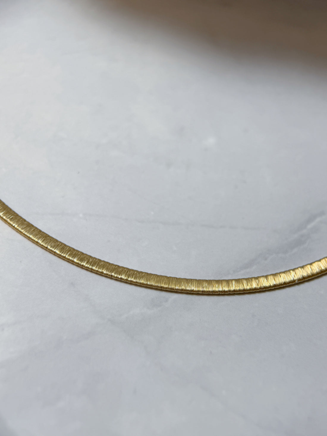 K18 Yellow Gold Italian Brushed Finish 3mm Wide Flexible Flat Chain Necklace