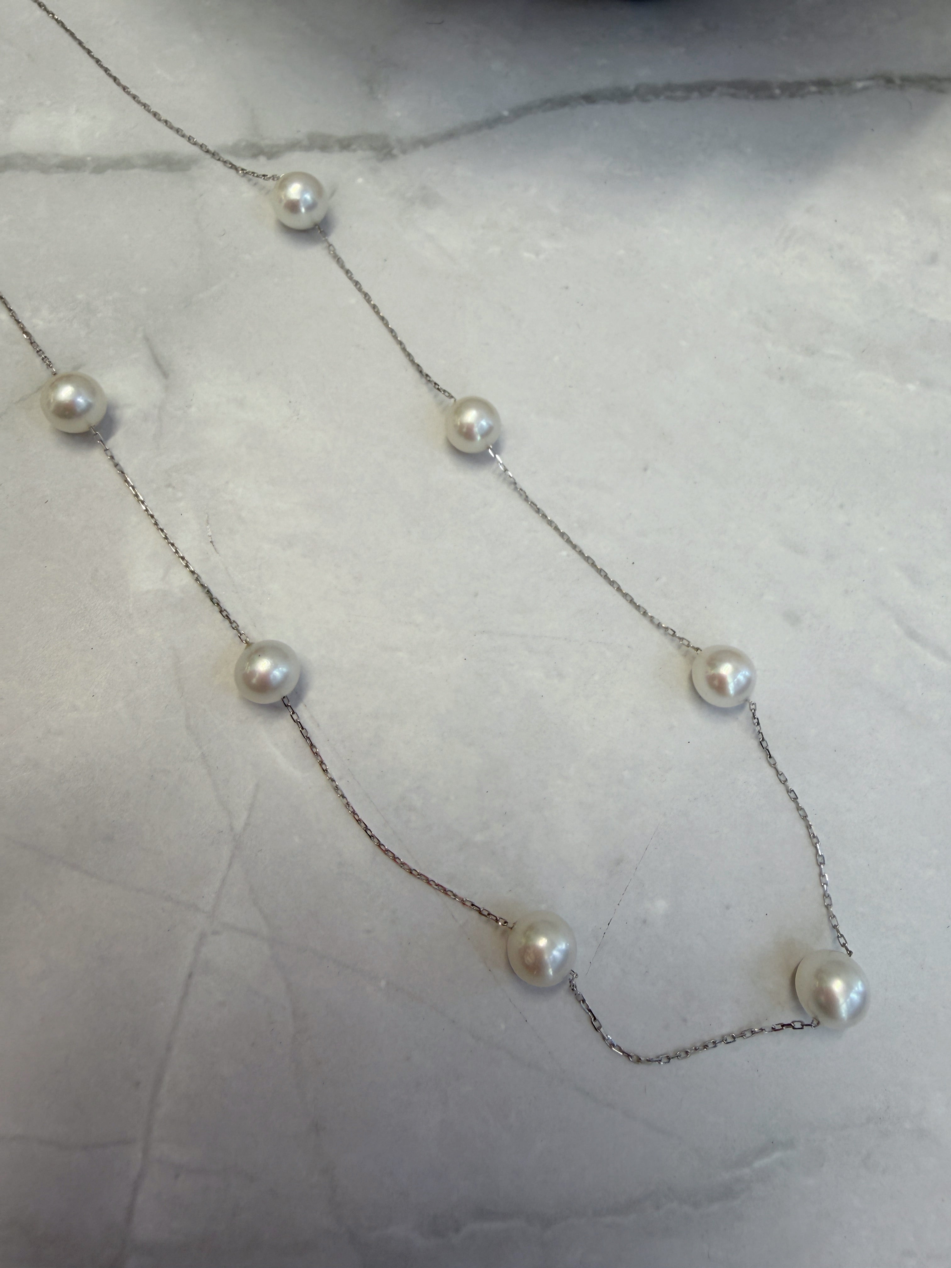 Akoya Cultured Pearl Station Necklace