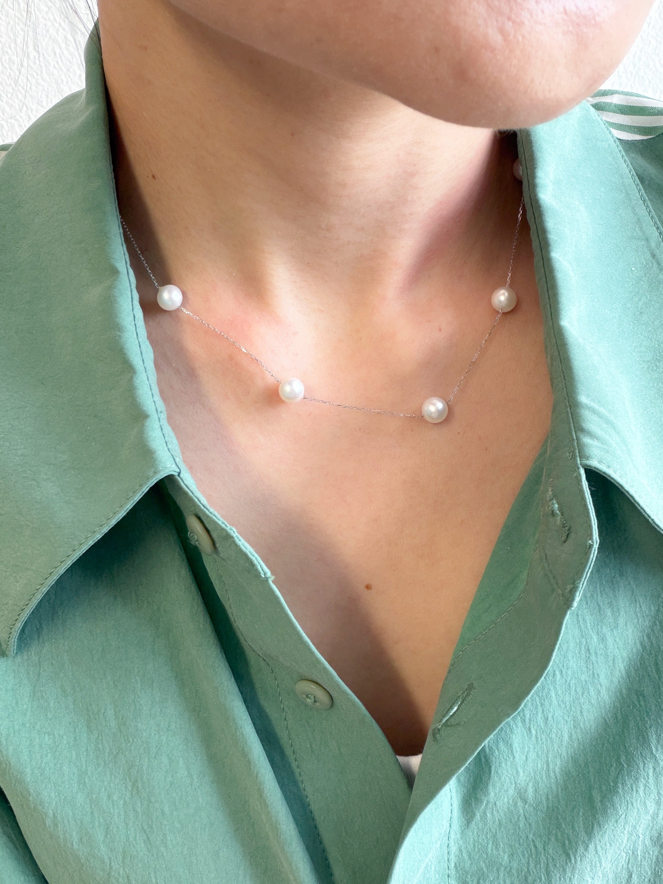 Akoya Cultured Pearl Station Necklace